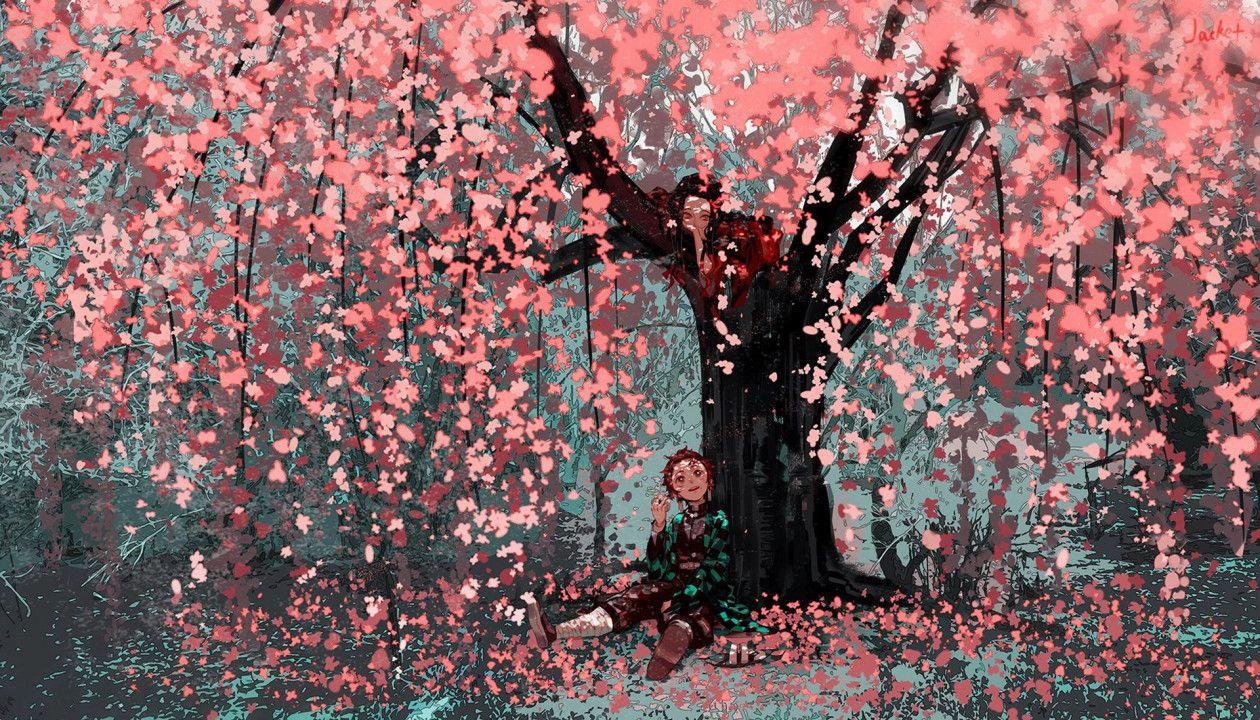 1260x720 Demon Destruction, Cherry blossom .