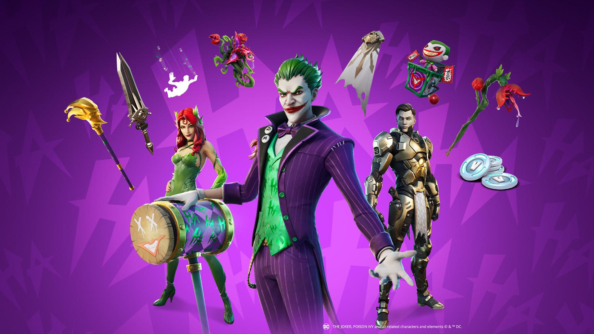 1920x1080 Joker Midas Rex and Poison Ivy Fortnite .
