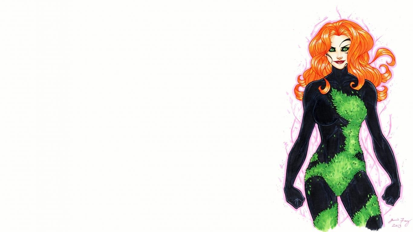1366x768 Poison Ivy wallpaper HD for desktop .