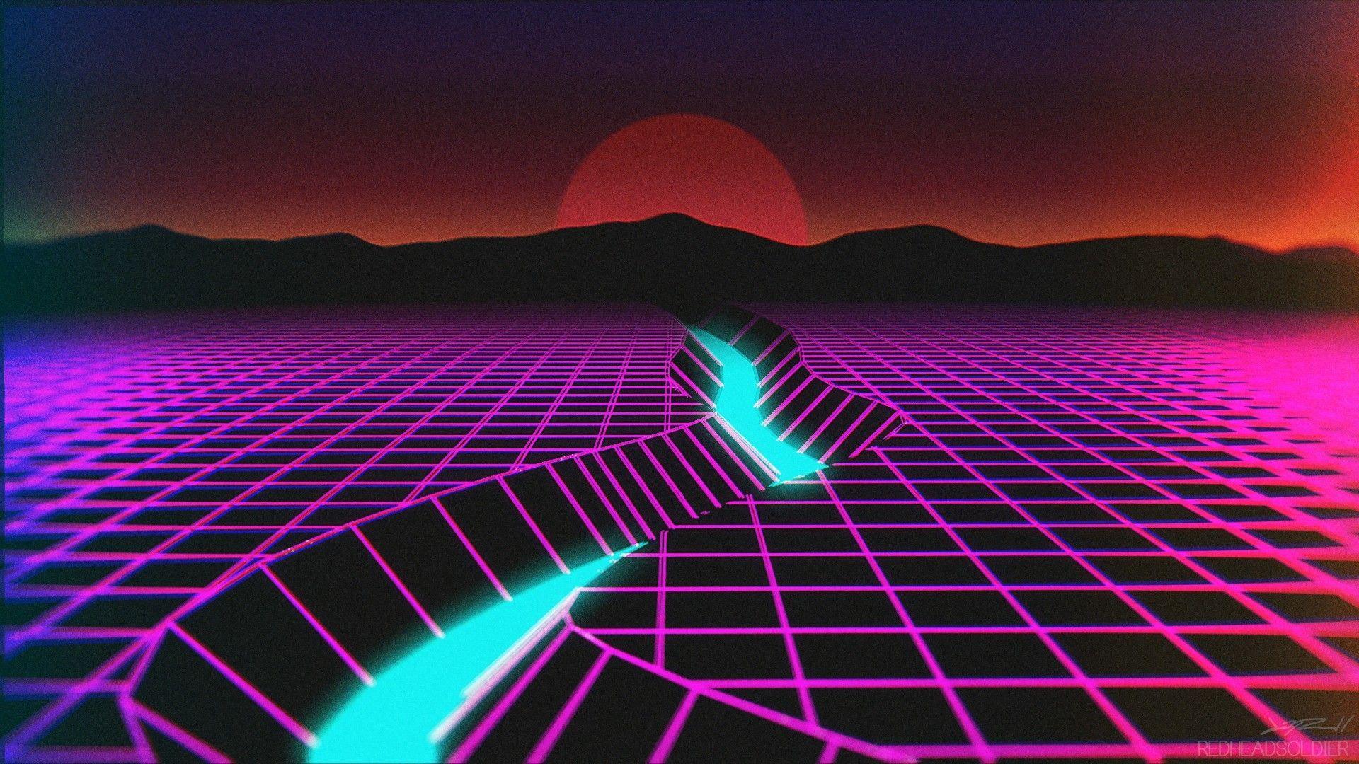 1920x1080 Synthwave Vaporwave Wallpaper