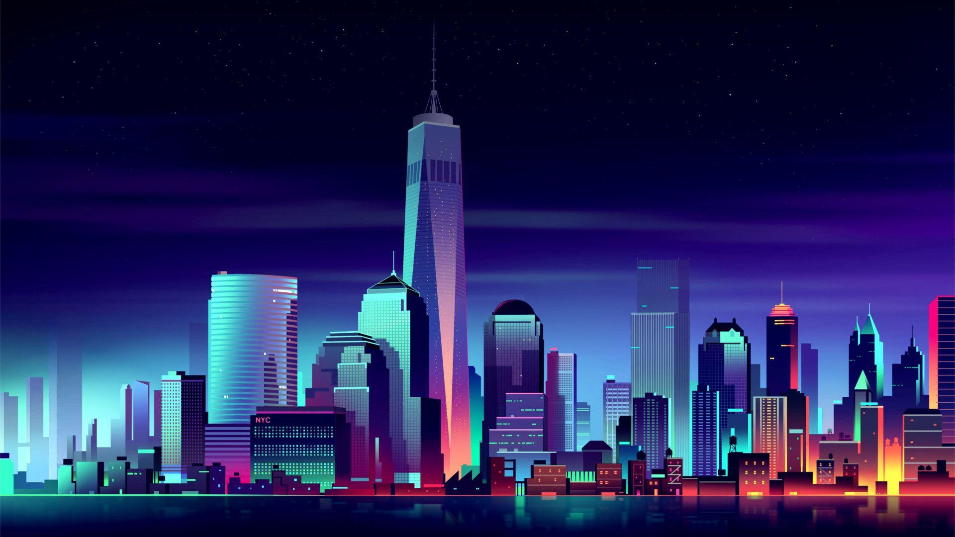 1920x1080 4k Synthwave Wallpaper
