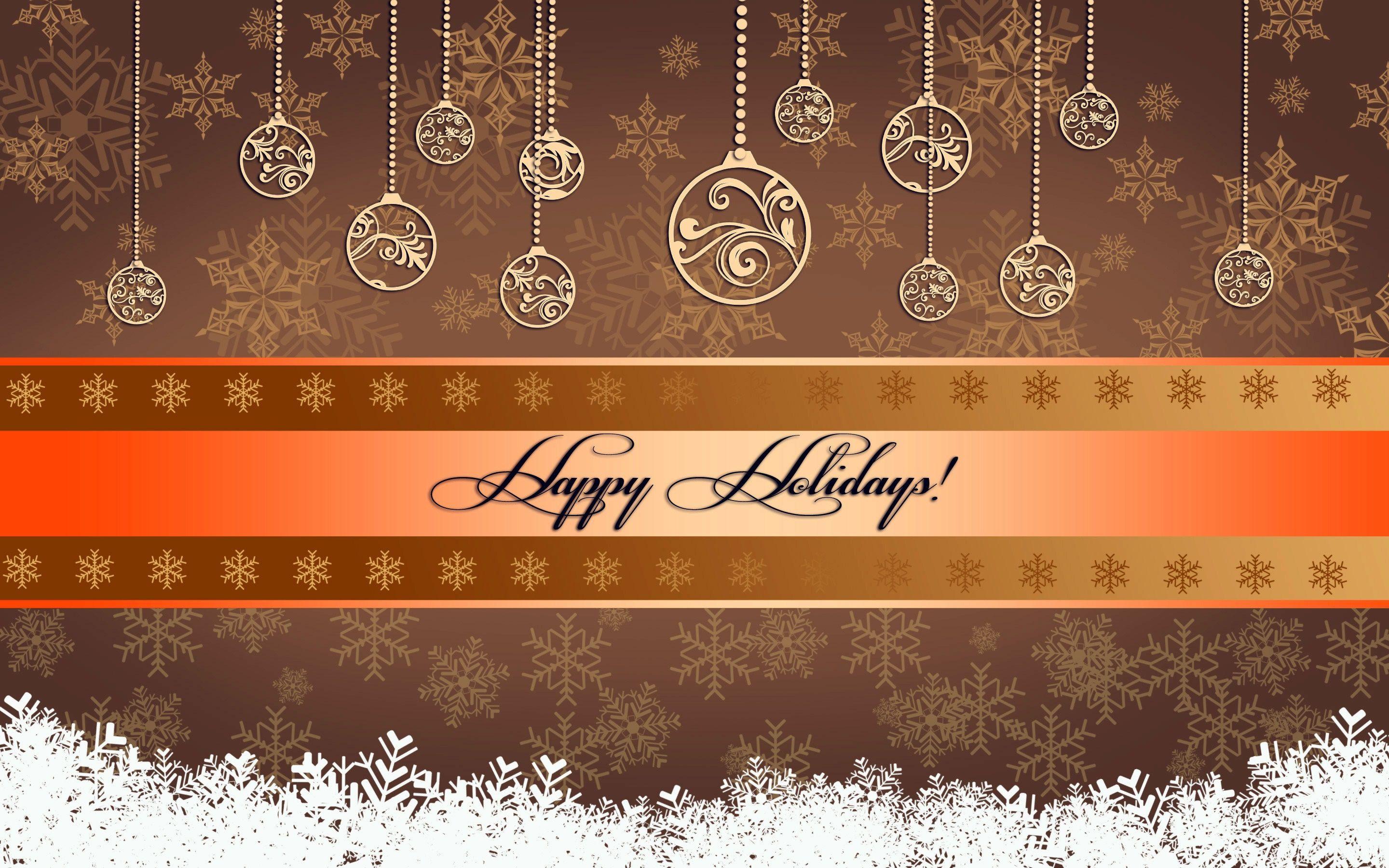 2880x1800 Gold Happy Holidays Desktop