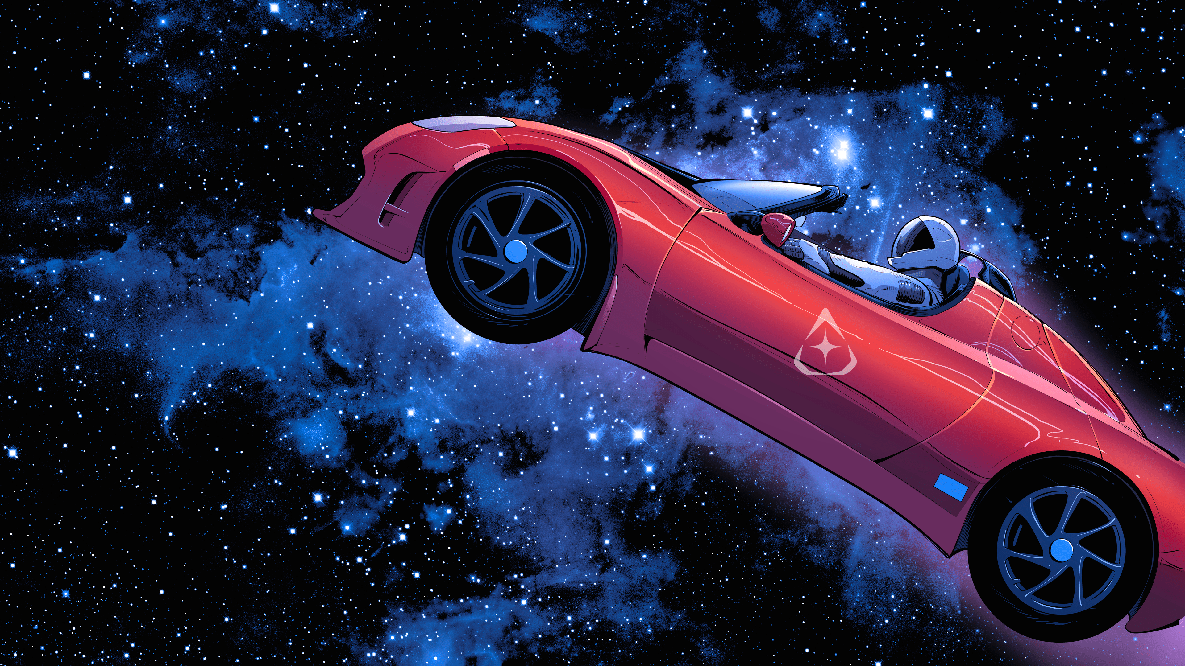 3840x2160 SpaceX Starman in Tesla Roadster .