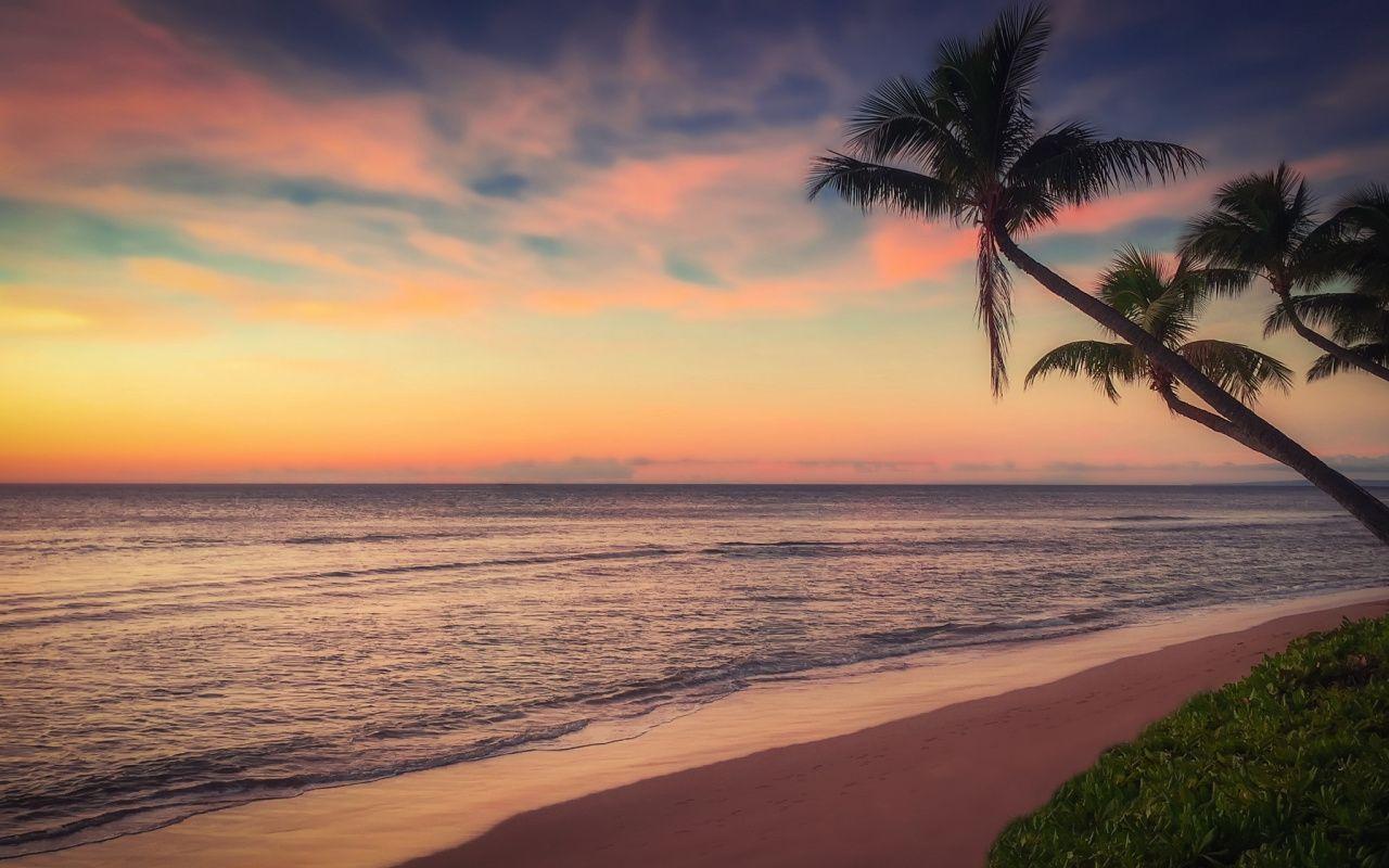 1280x800 Download Beach, sunset, ocean, coast .