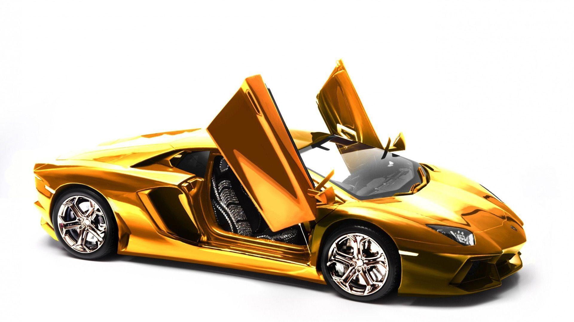 Wallpaper 3d Gold Car