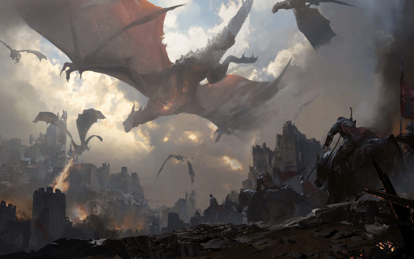 1440x900 Download 1440x900 Dragon, Knights .