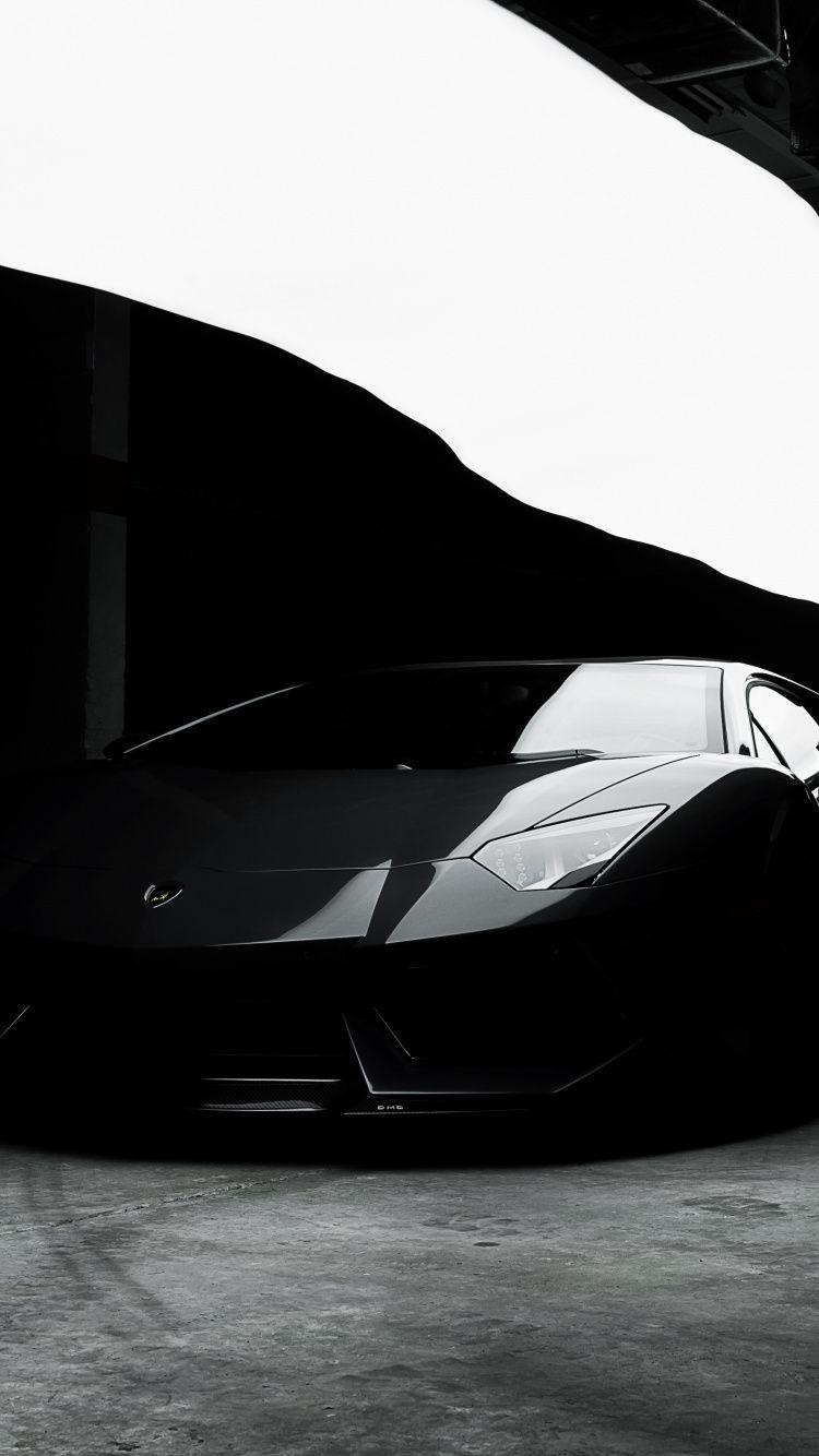 750x1334 Download Dark, black, Lamborghini .