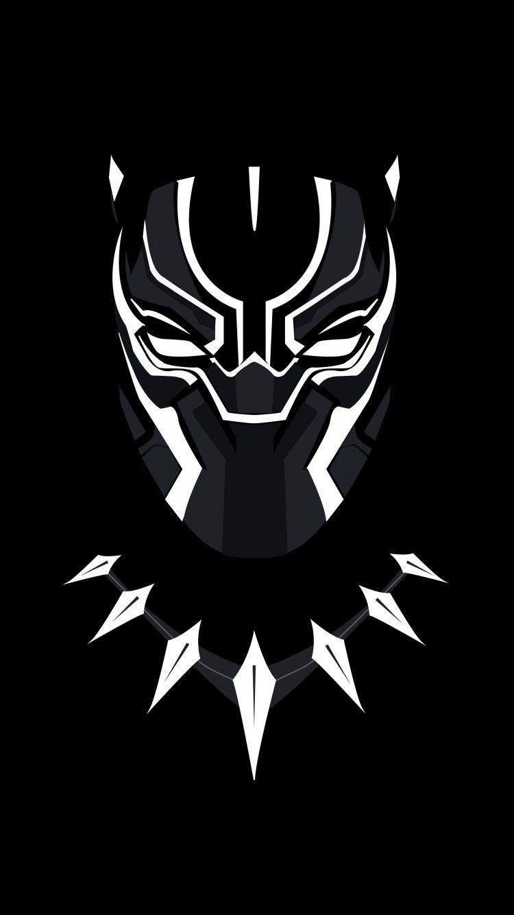 750x1334 Black Panther, Minimalism Wallpaper .