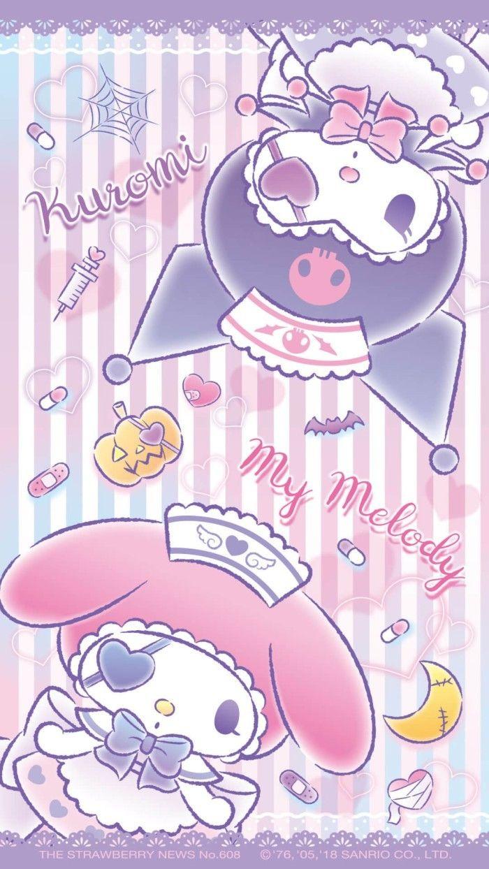 700x1244 MY MELODY X KUROMI HALLOWEEN WALLPAPERS .yellow Maiden.