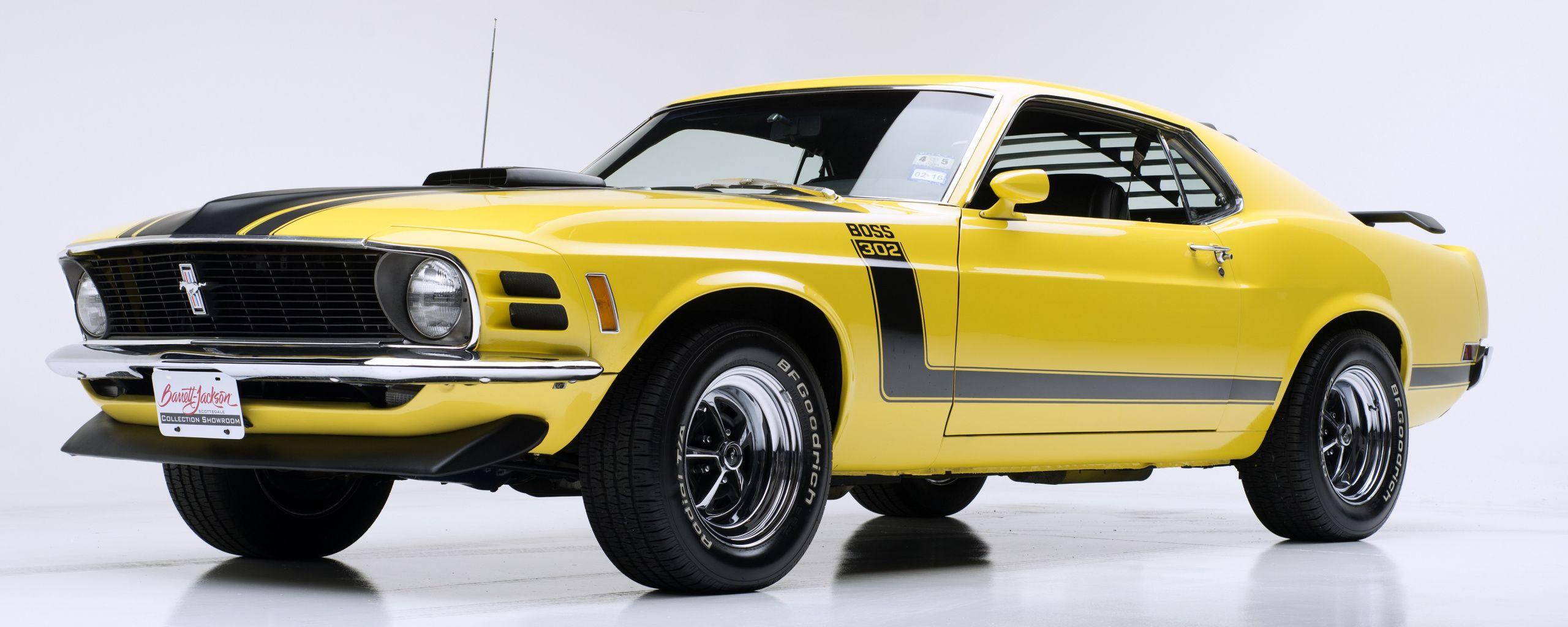 2560x1024 Download Muscle car, yellow, 1970 Ford .
