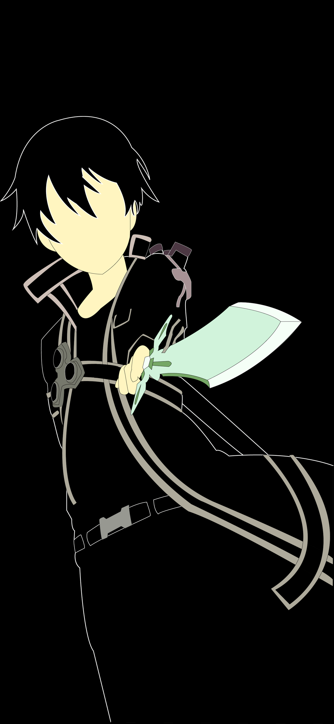1080x2340 Kirito Phone Wallpaper I made myself .
