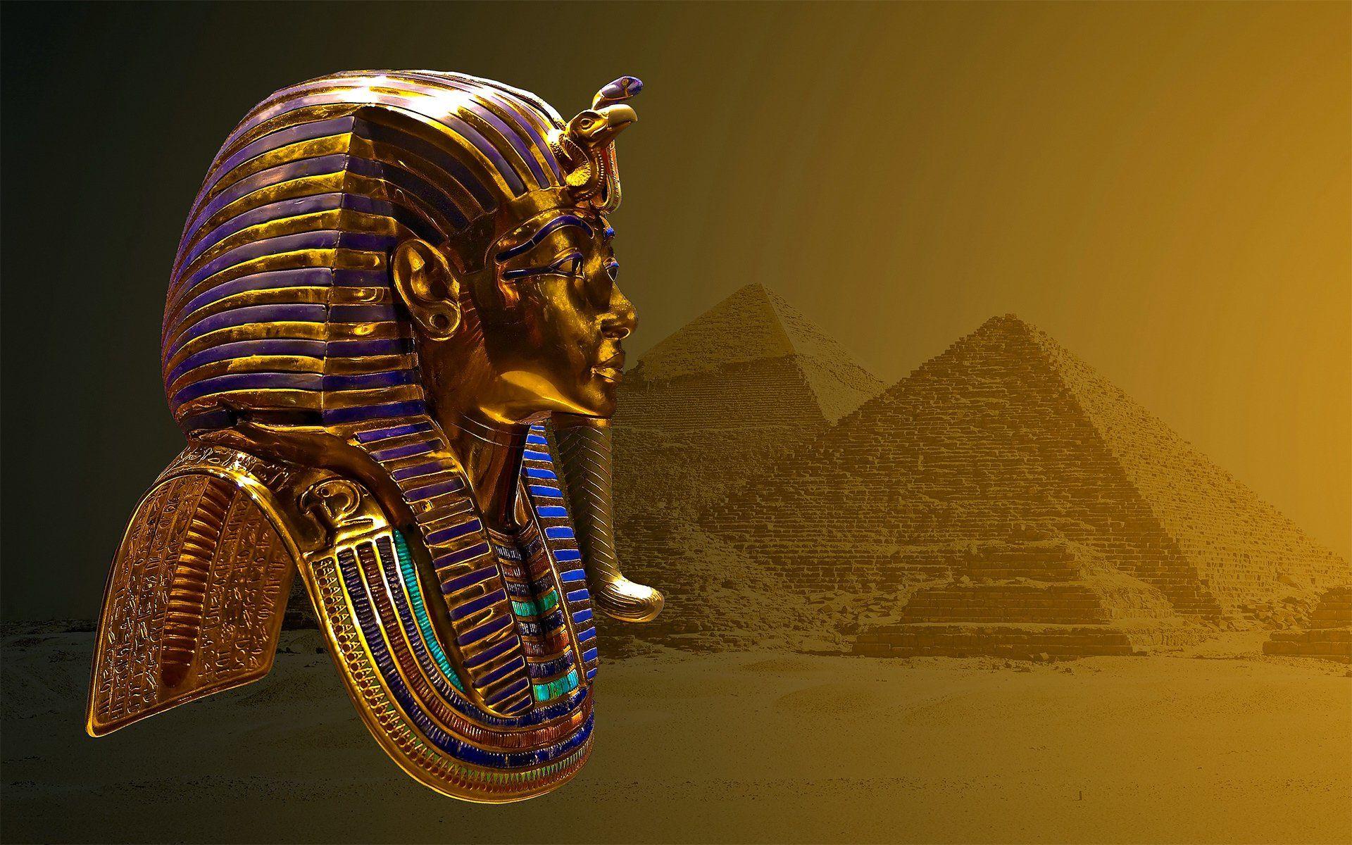 1920x1200 pharaoh mask pyramid desert ancient .