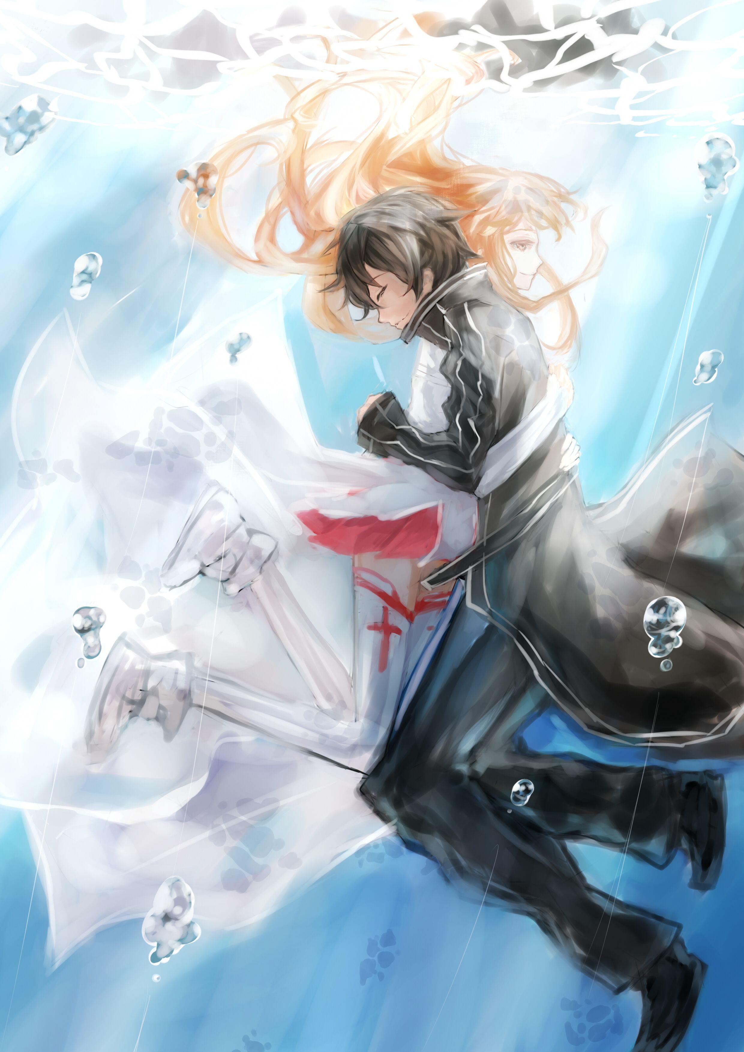 2480x3507 Sword Art Online Kirito Kiss Asuna .