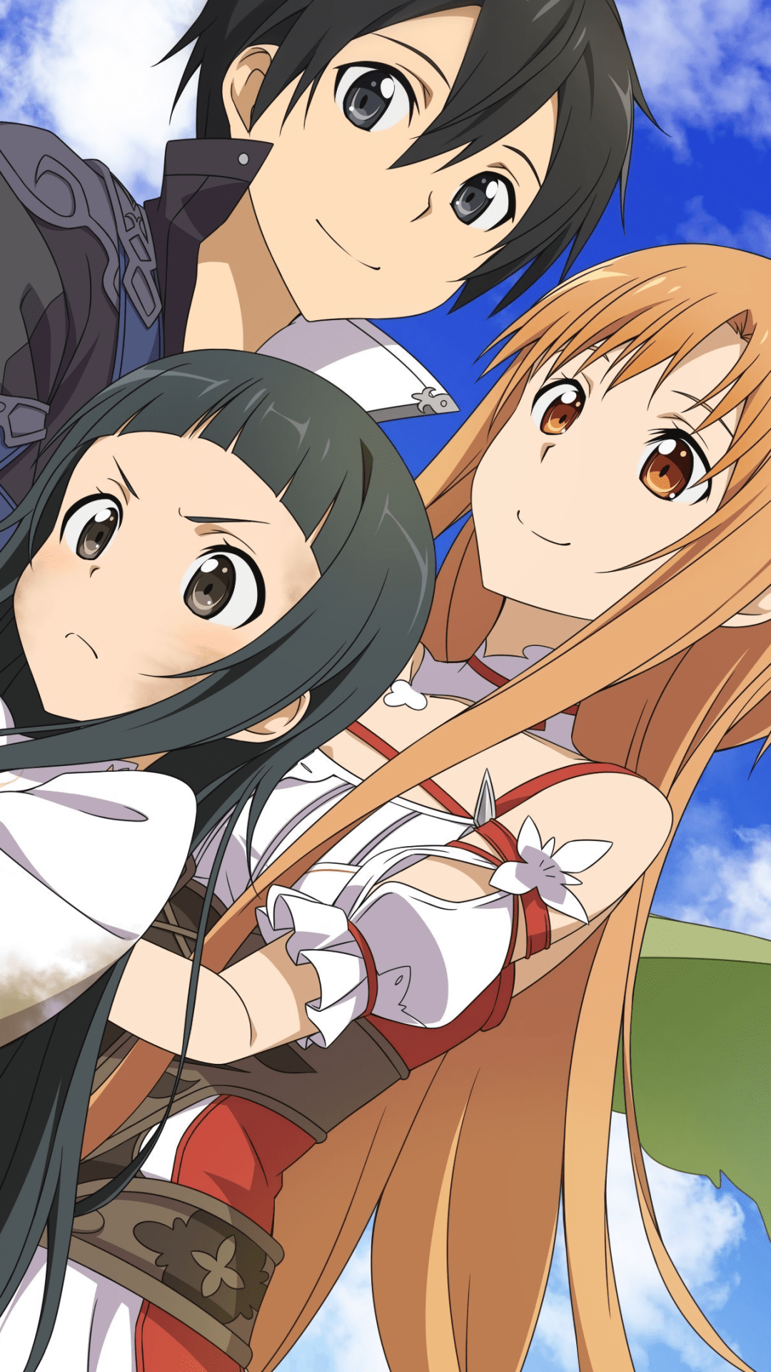 1080x1920 Sao Wallpaper Asuna And Kirito And Yui .