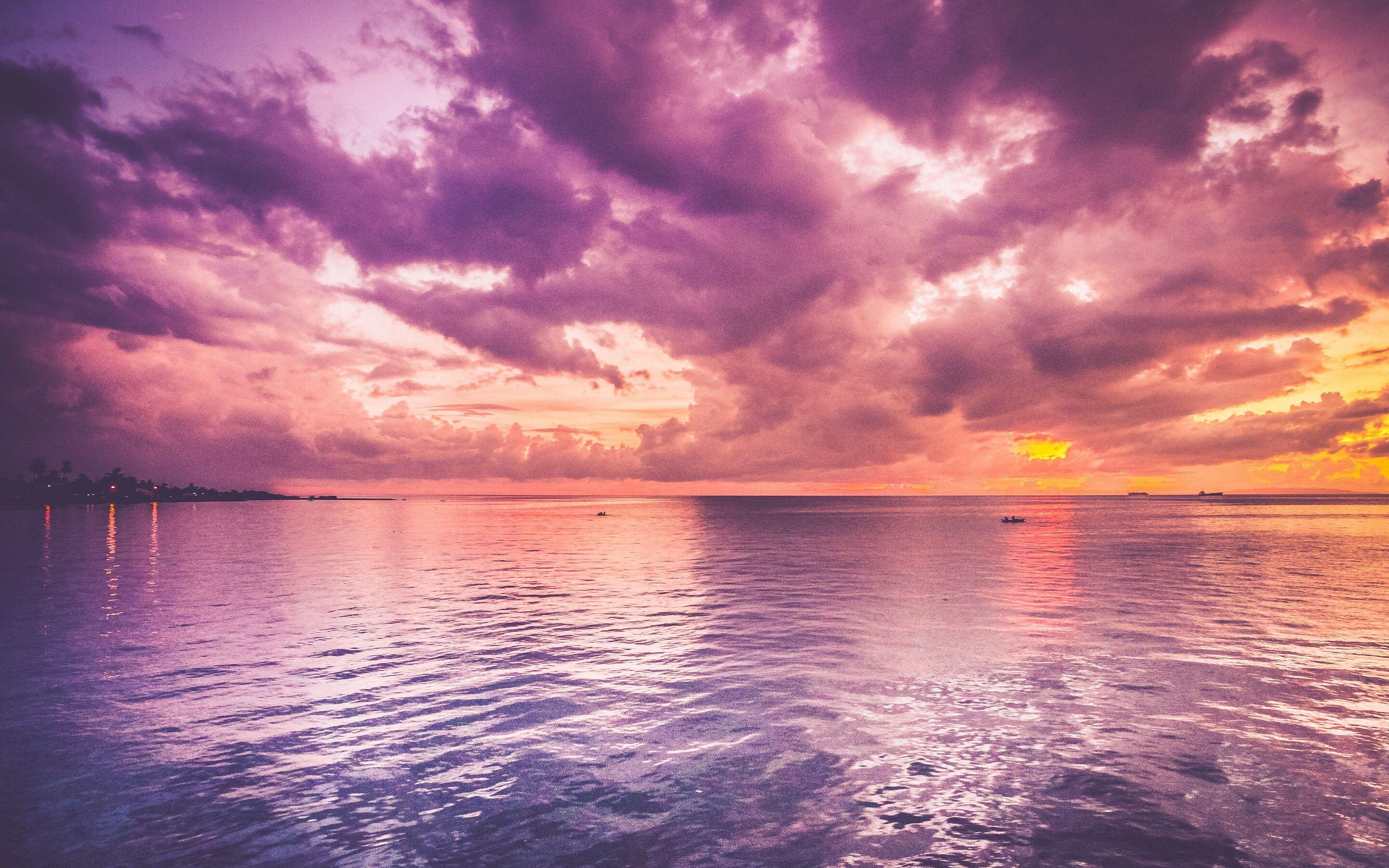2880x1800 Beautiful Purple Sea And Pink .