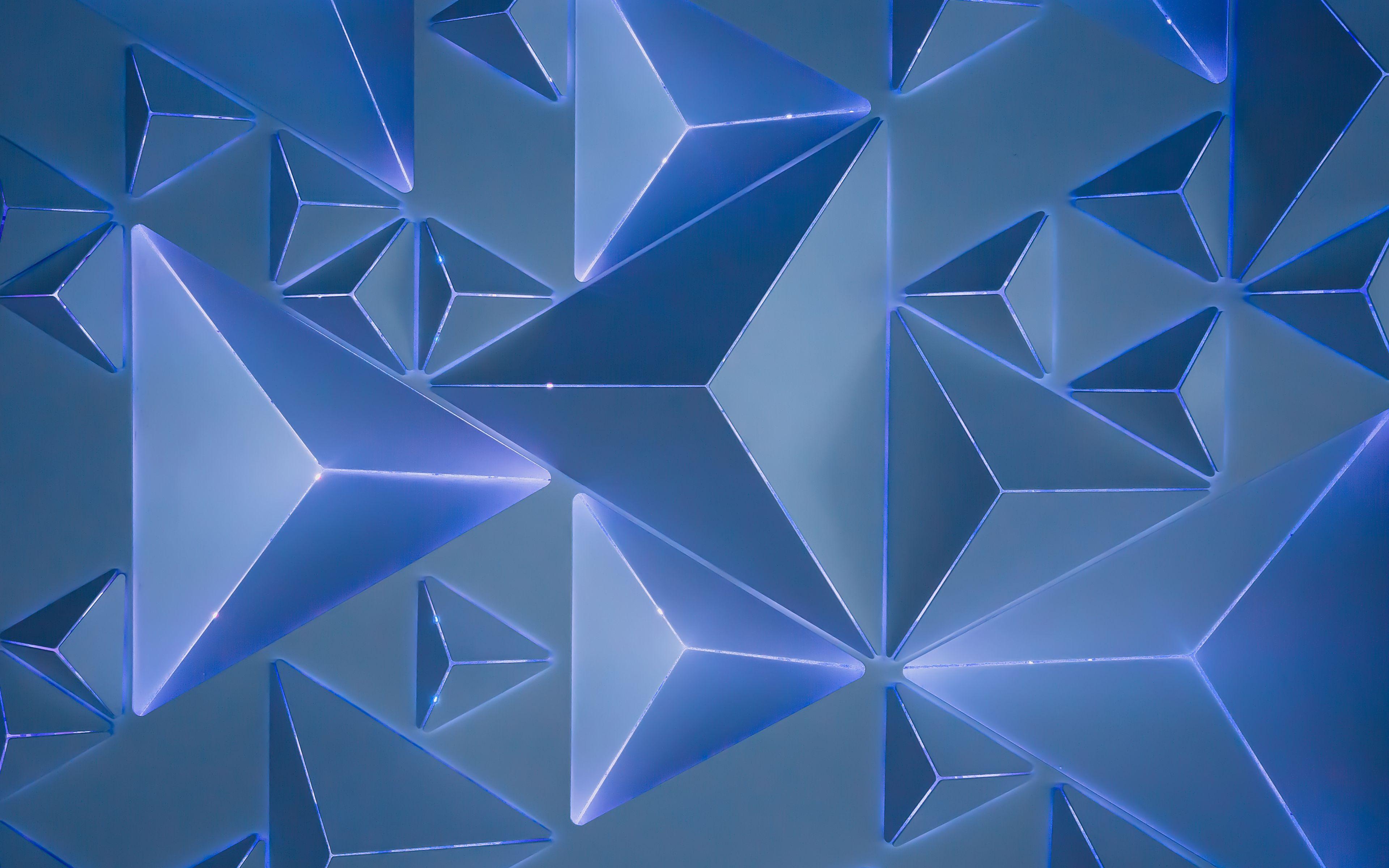 3840x2400 Blue Geometry 4K Wallpaper. Wallpaper