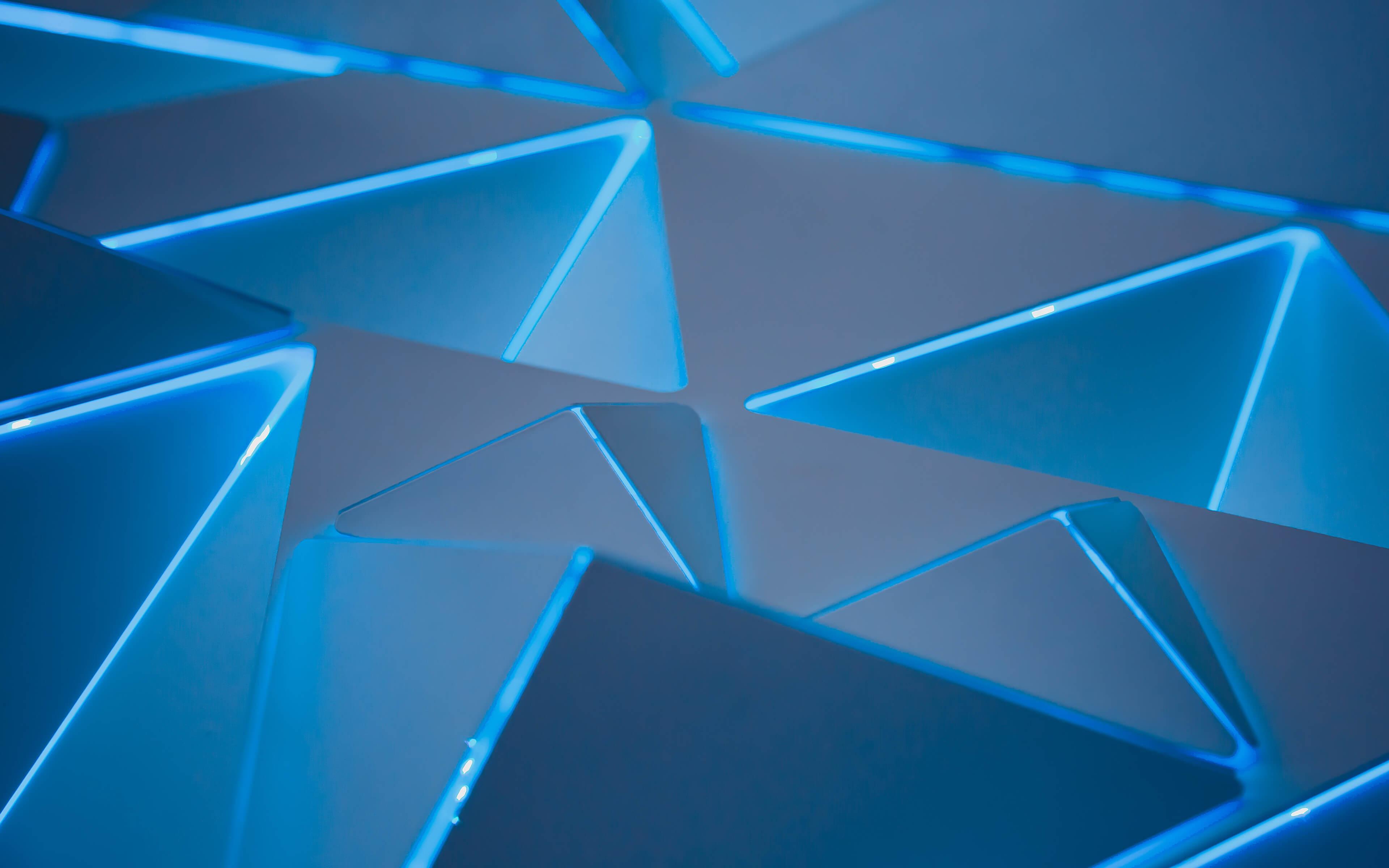 3840x2400 Gray Blue Triangle Geometry Wallpaper .