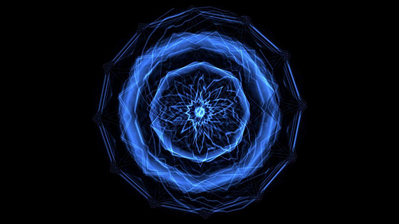 1280x720 4K Blue Geometric Magic Shape 2160p .