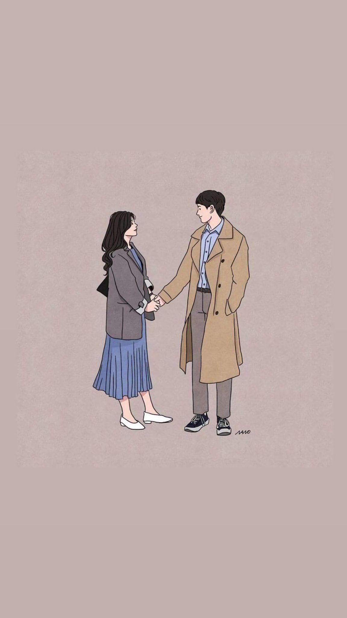 1152x2048 Aesthetic Couple Wallpaper .