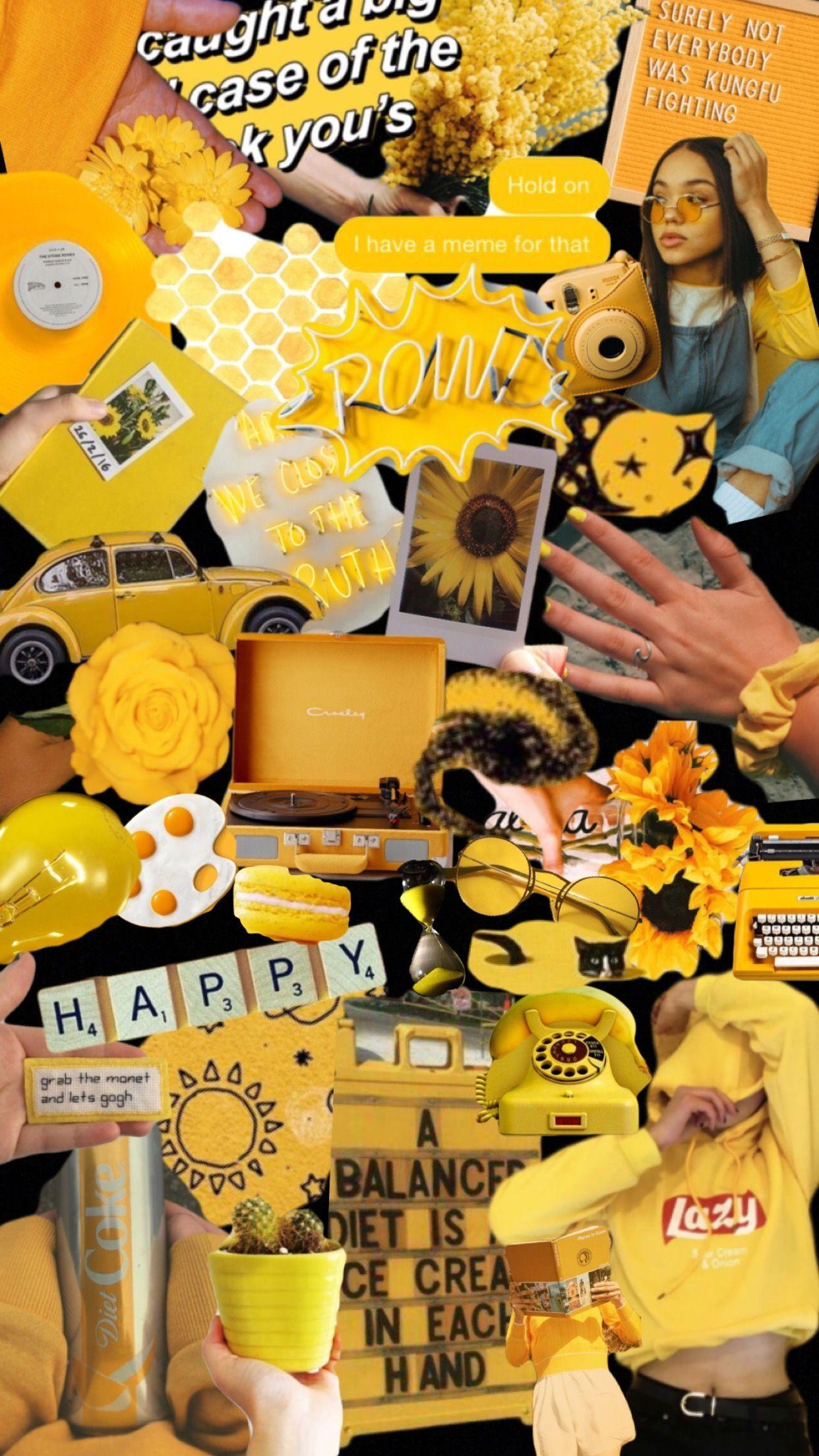 1242x2208 Pastel Yellow Aesthetic Moodboard .