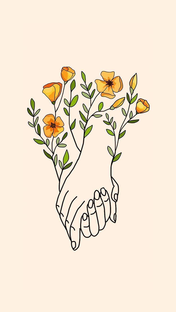 736x1308 Holding Hands Wallpaper Drawing .