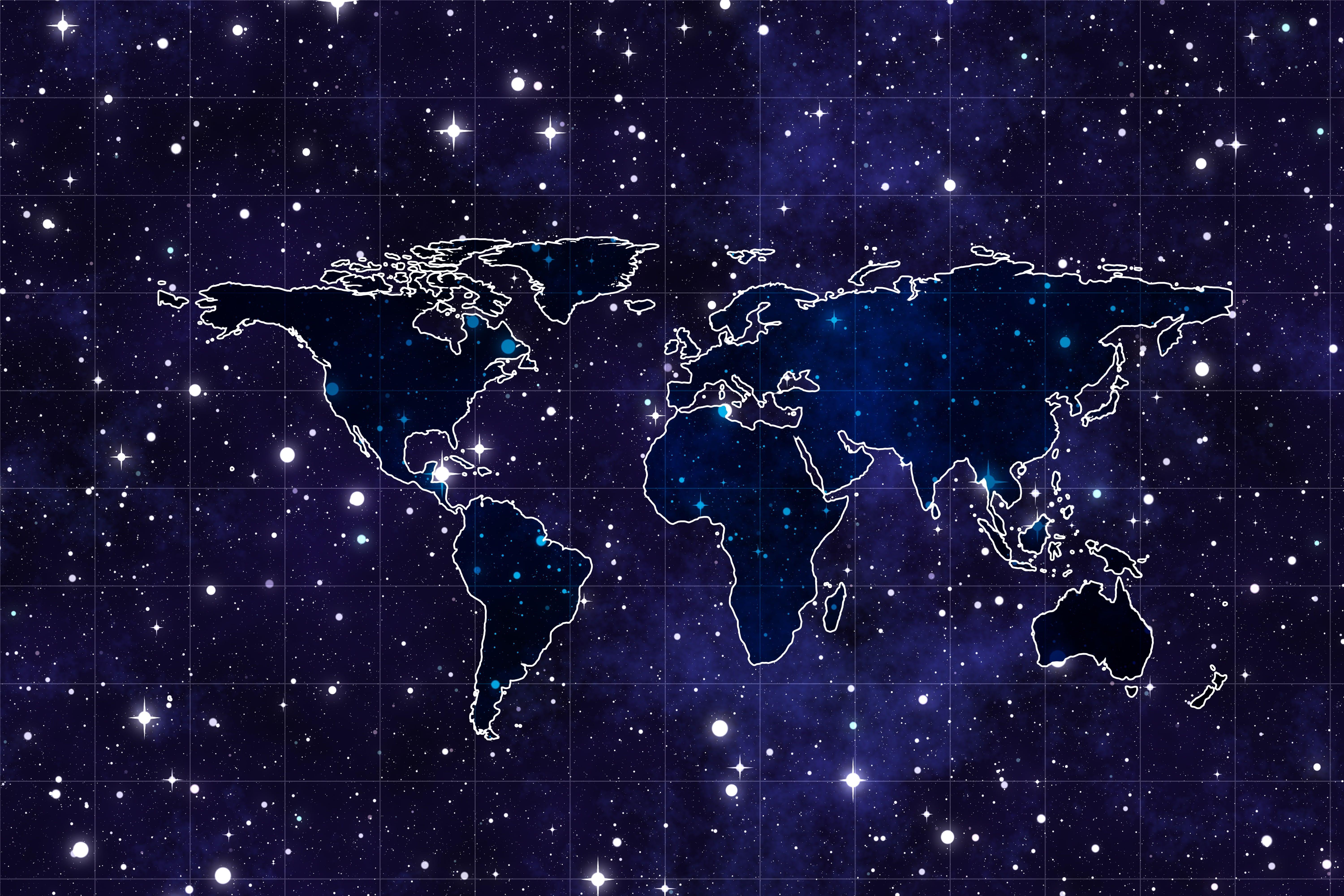 6000x4000 Galaxy Themed World Map Graphics #space .com