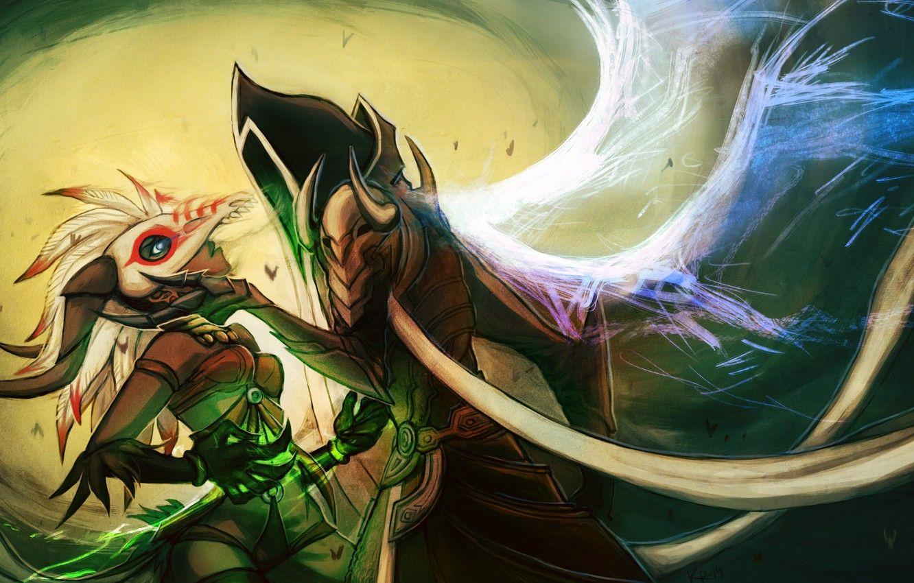 1332x850 death, Witch Doctor, kissing, Malthael .
