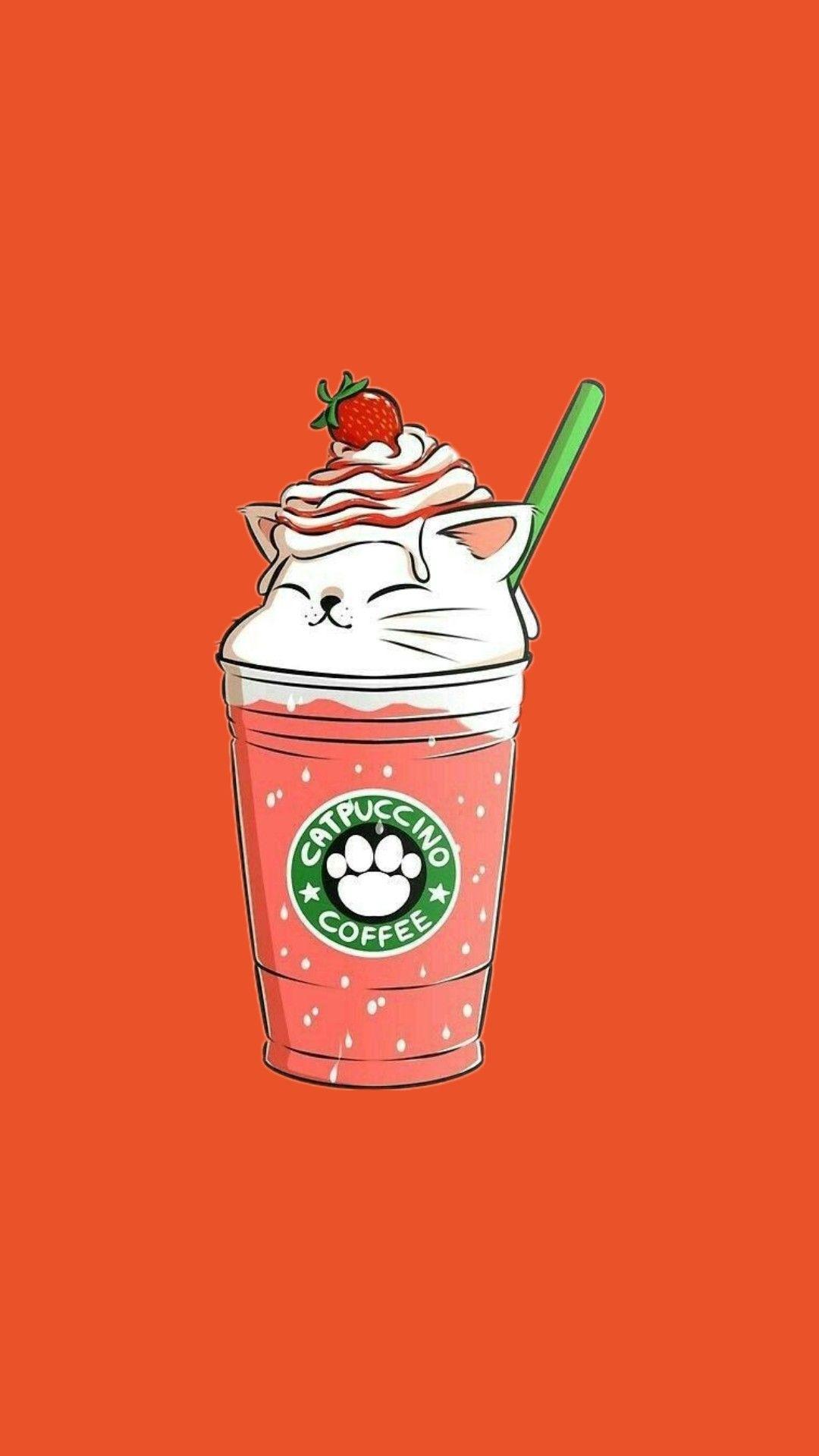 cute animated food starbucks