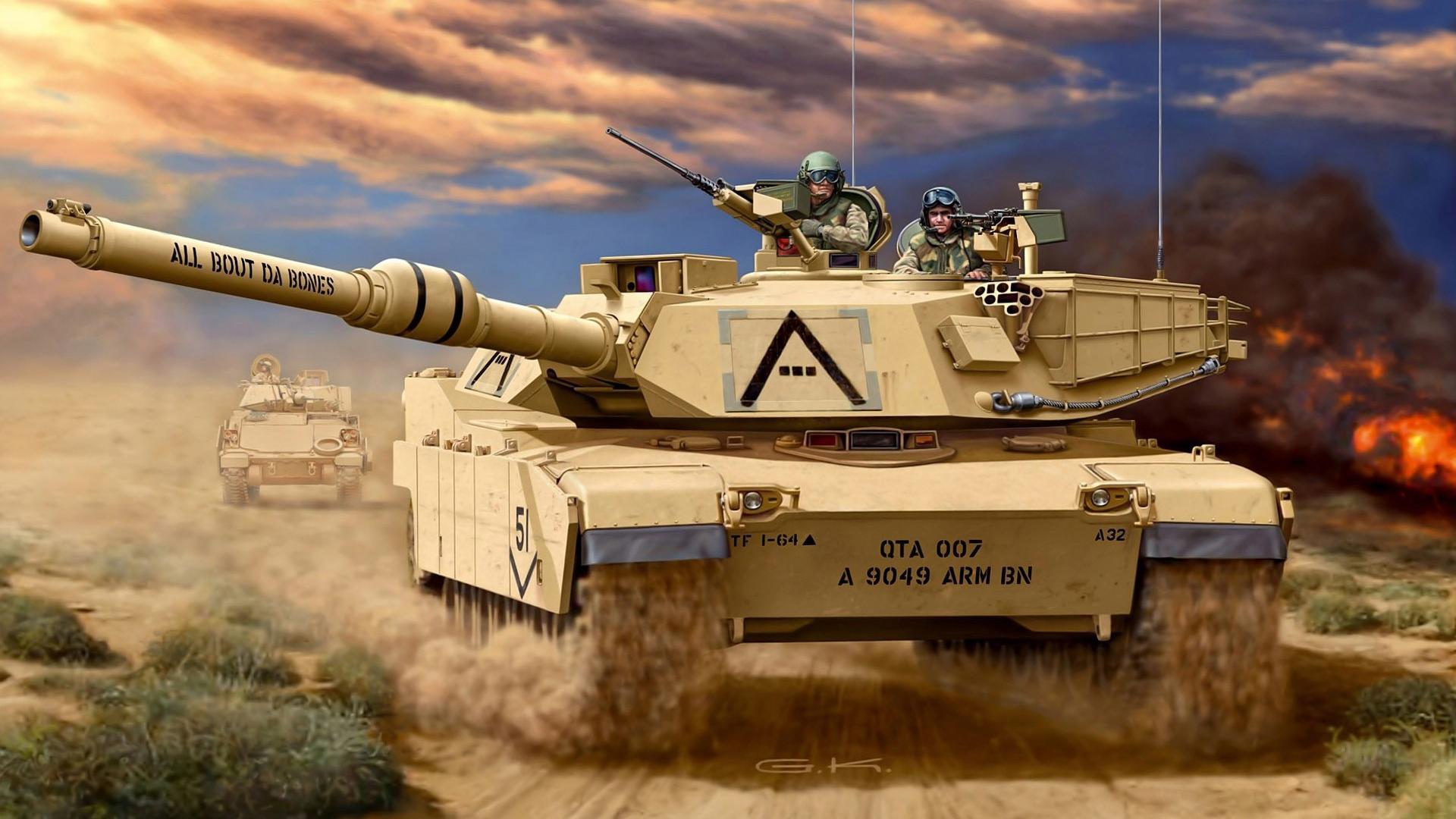 1920x1080 Military tanks artwork m1a1 abrams tank .