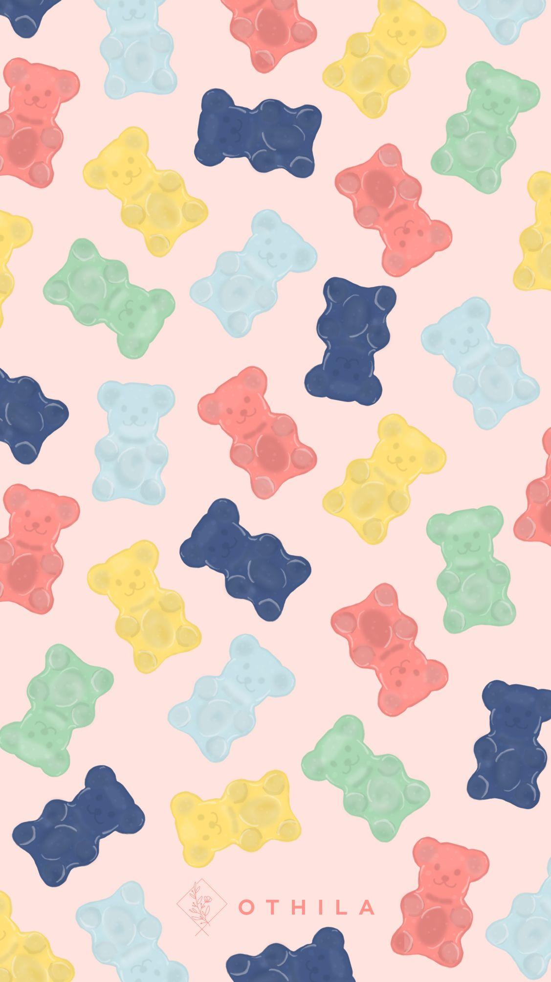 1127x2008 bears #gummybears #gummybear #candy #gummy #sweet #pinkwallpaper #pink # wallpaper #des. Cute pastel wallpaper, iPhone background wallpaper, Wallpaper iphone cute