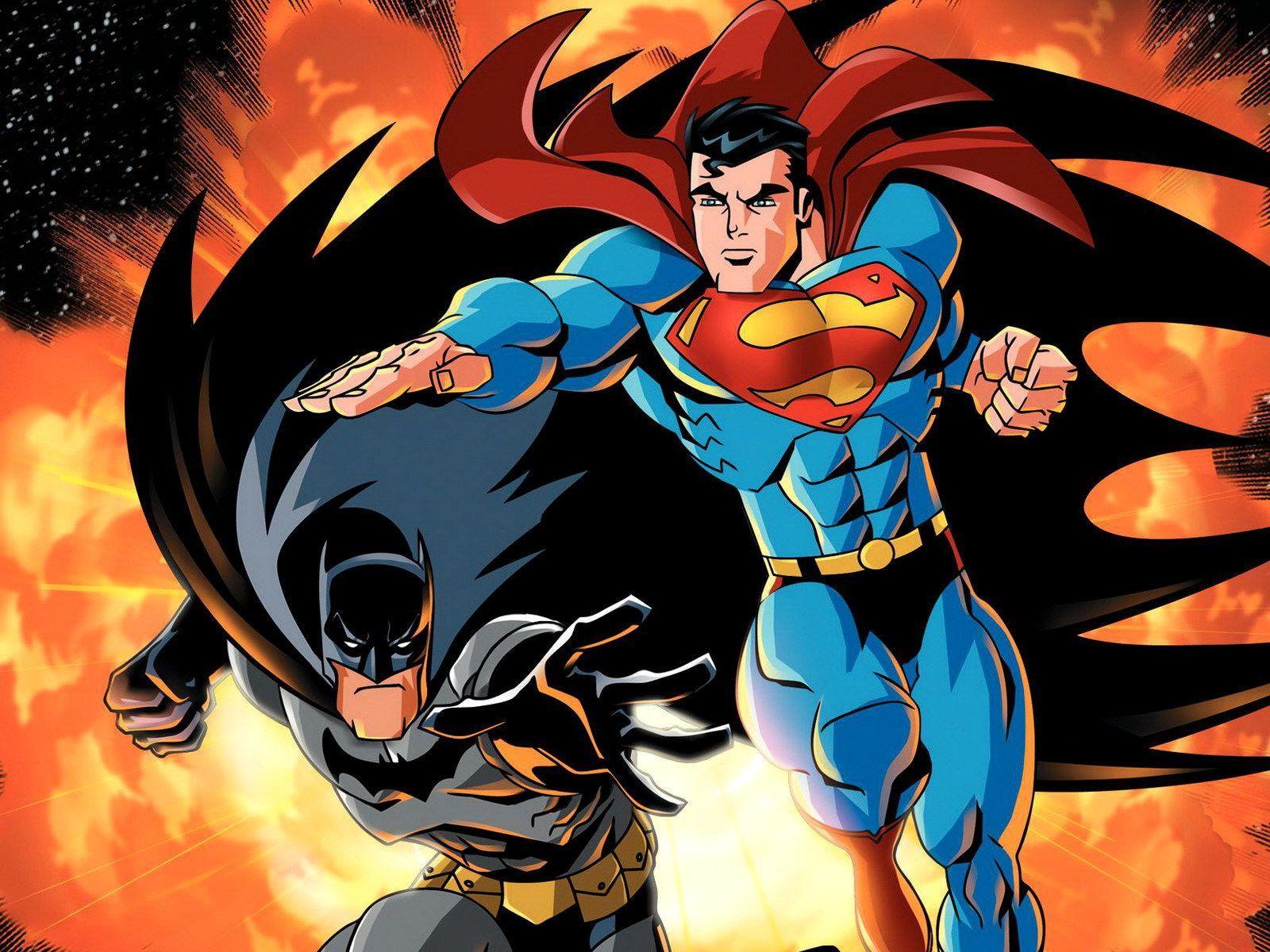 Batman and Superman Cartoon Wallpapers - Top Free Batman and Superman  Cartoon Backgrounds - WallpaperAccess