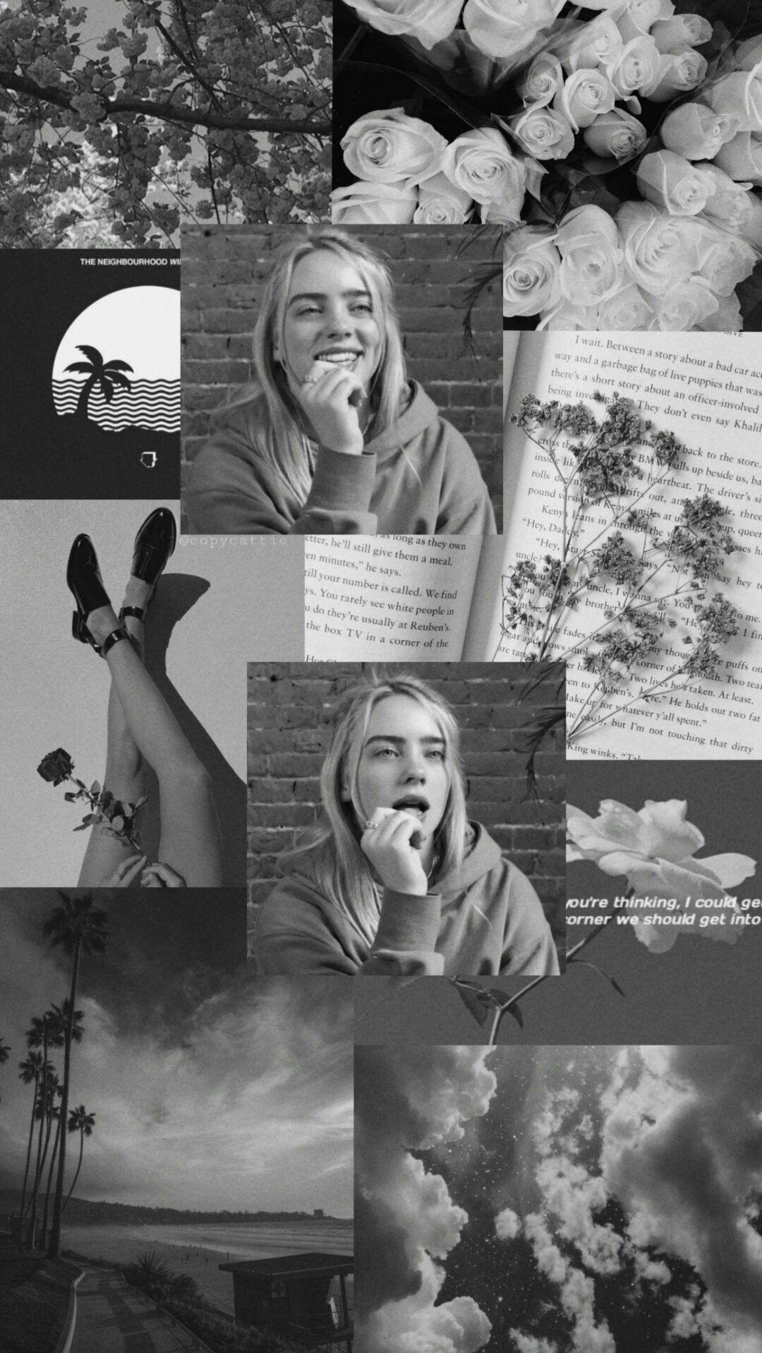1080x1917 Billie Eilish Black And White Wallpapercarswallpop.