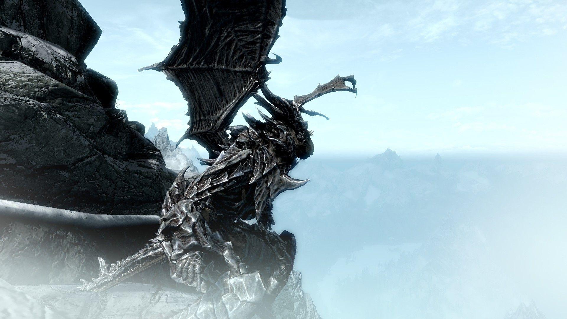 1920x1080 Mountains Dragons Argonian The Elder .