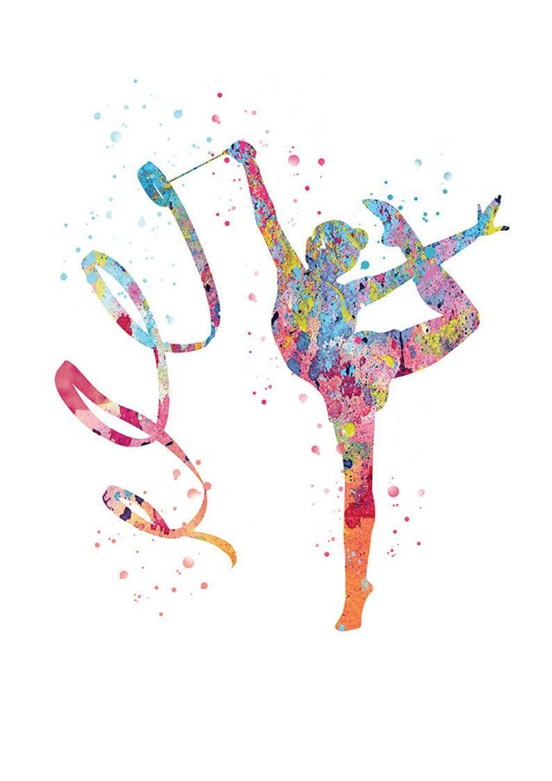 794x1123 Rhythmic gymnastics poster dance art .
