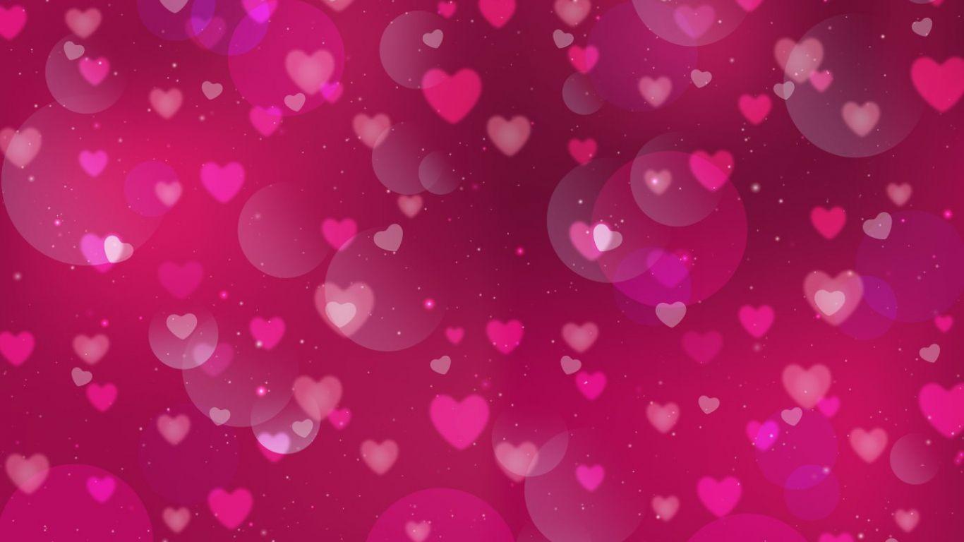 1366x768 Free download Light Pink Heart Glitter .