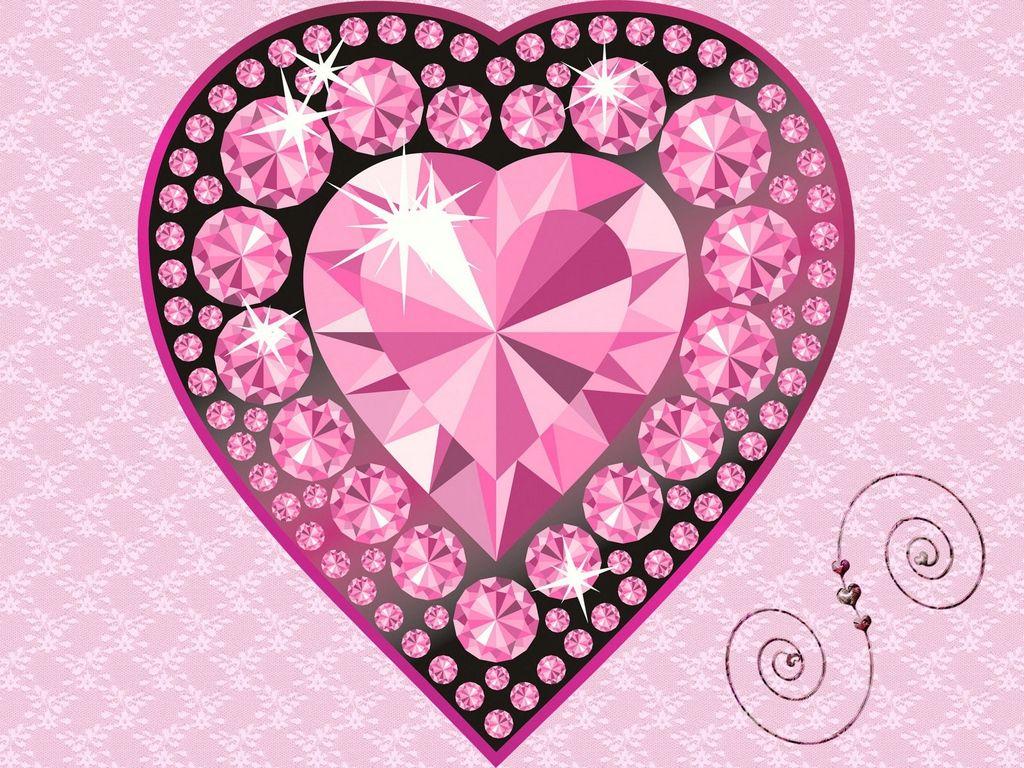 1024x768 Glitter Heart Wallpaper