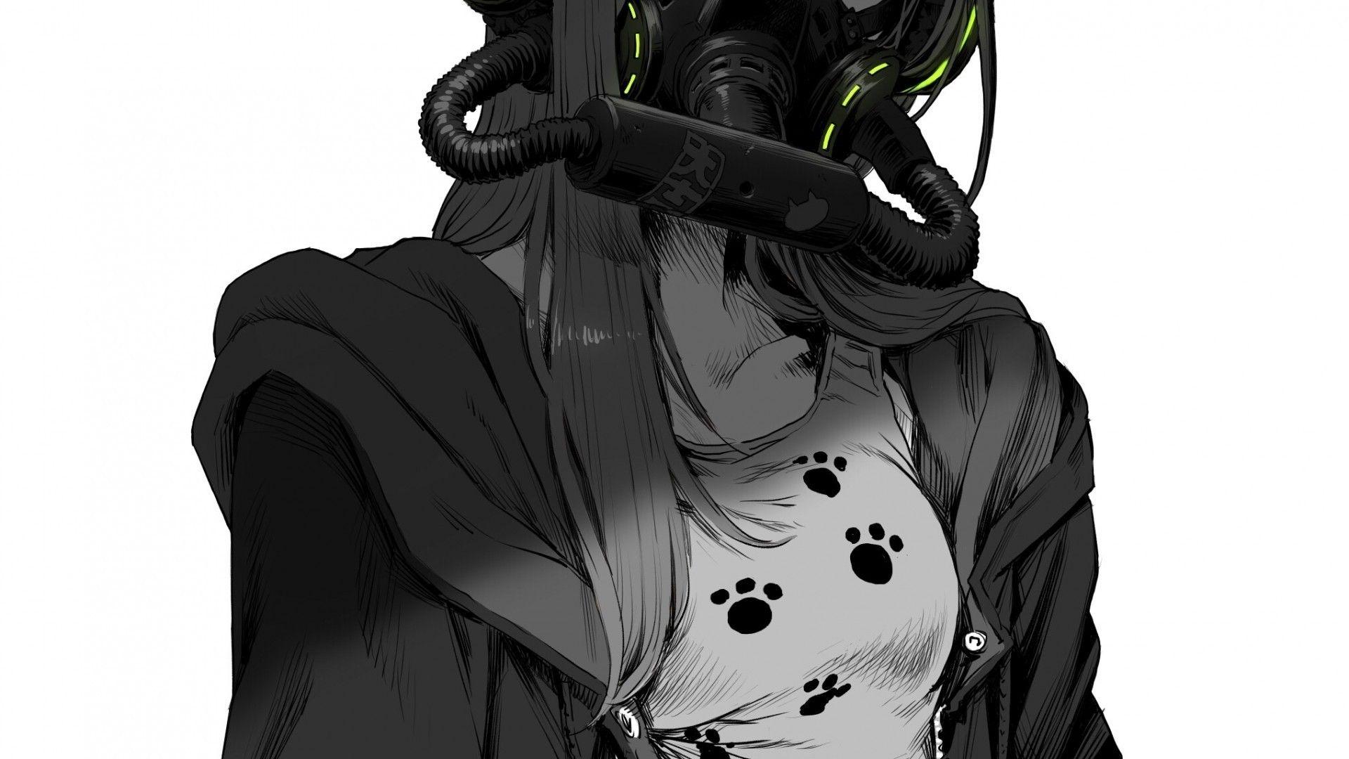 1920x1080 Download 1920x1080 Anime Girl, Mask .