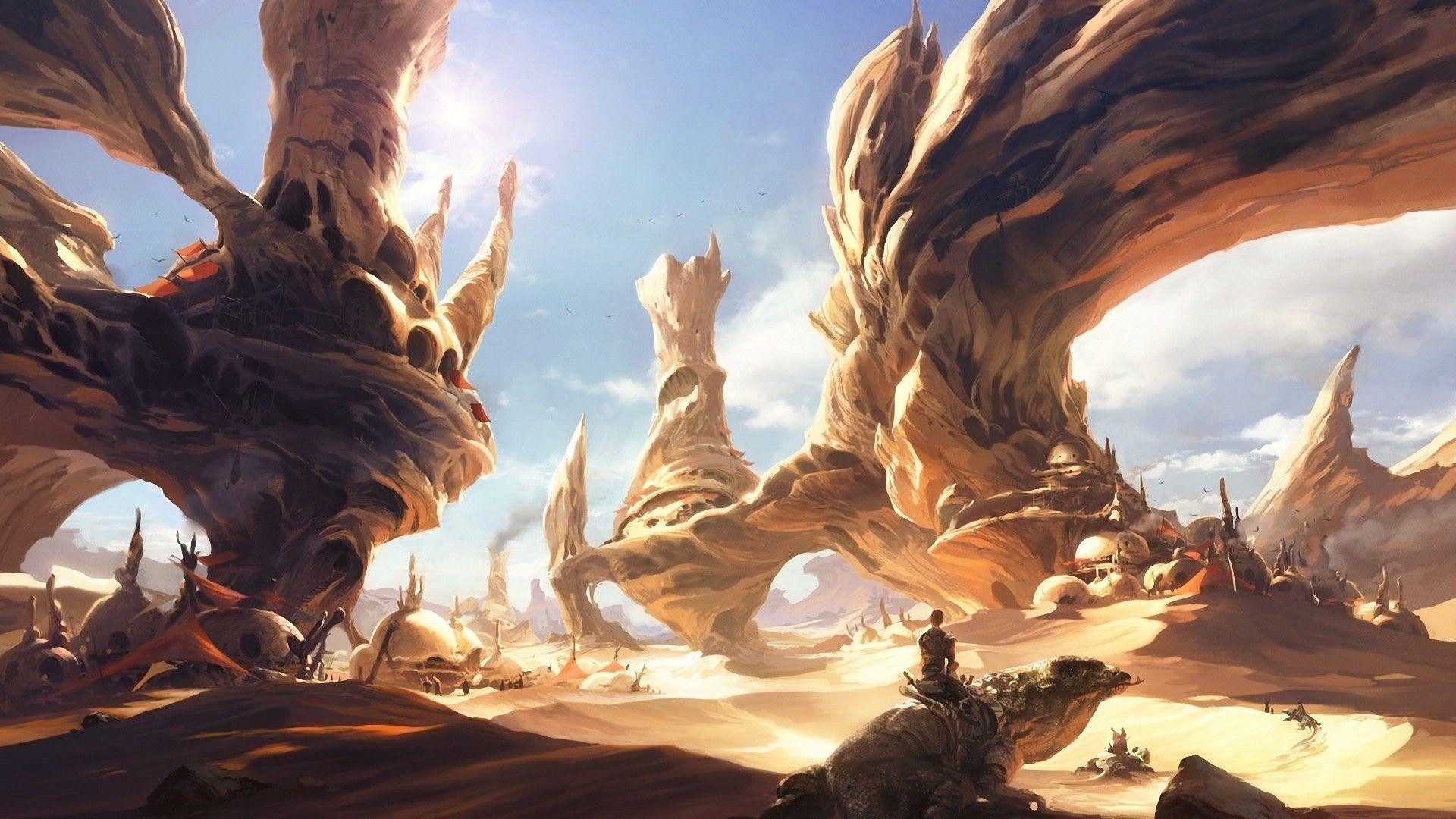1920x1080 artwork, #desert, #planet, #sand .com