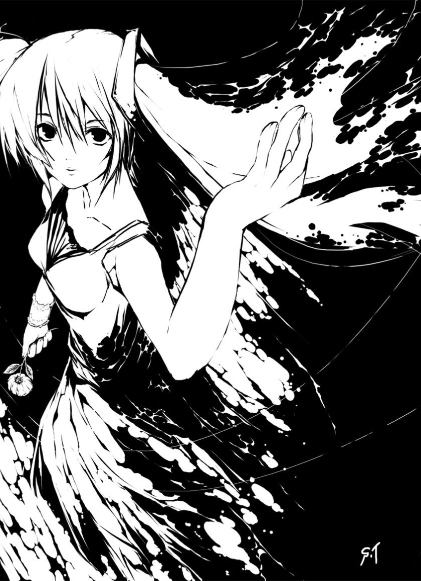 840x1160 Anime Wallpaper Black And White Girl .allwallpaper.asia