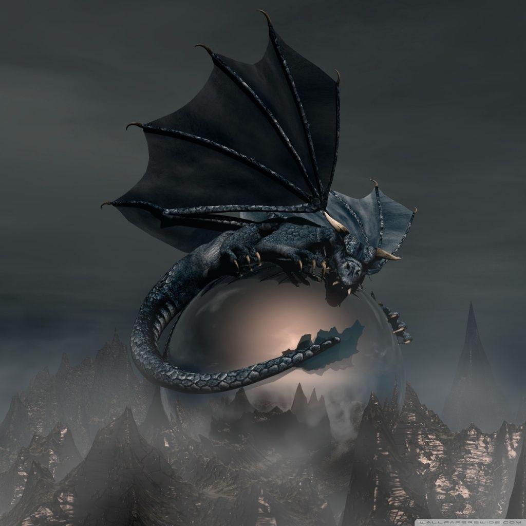 1024x1024 Black Dragon Ultra HD Desktop .