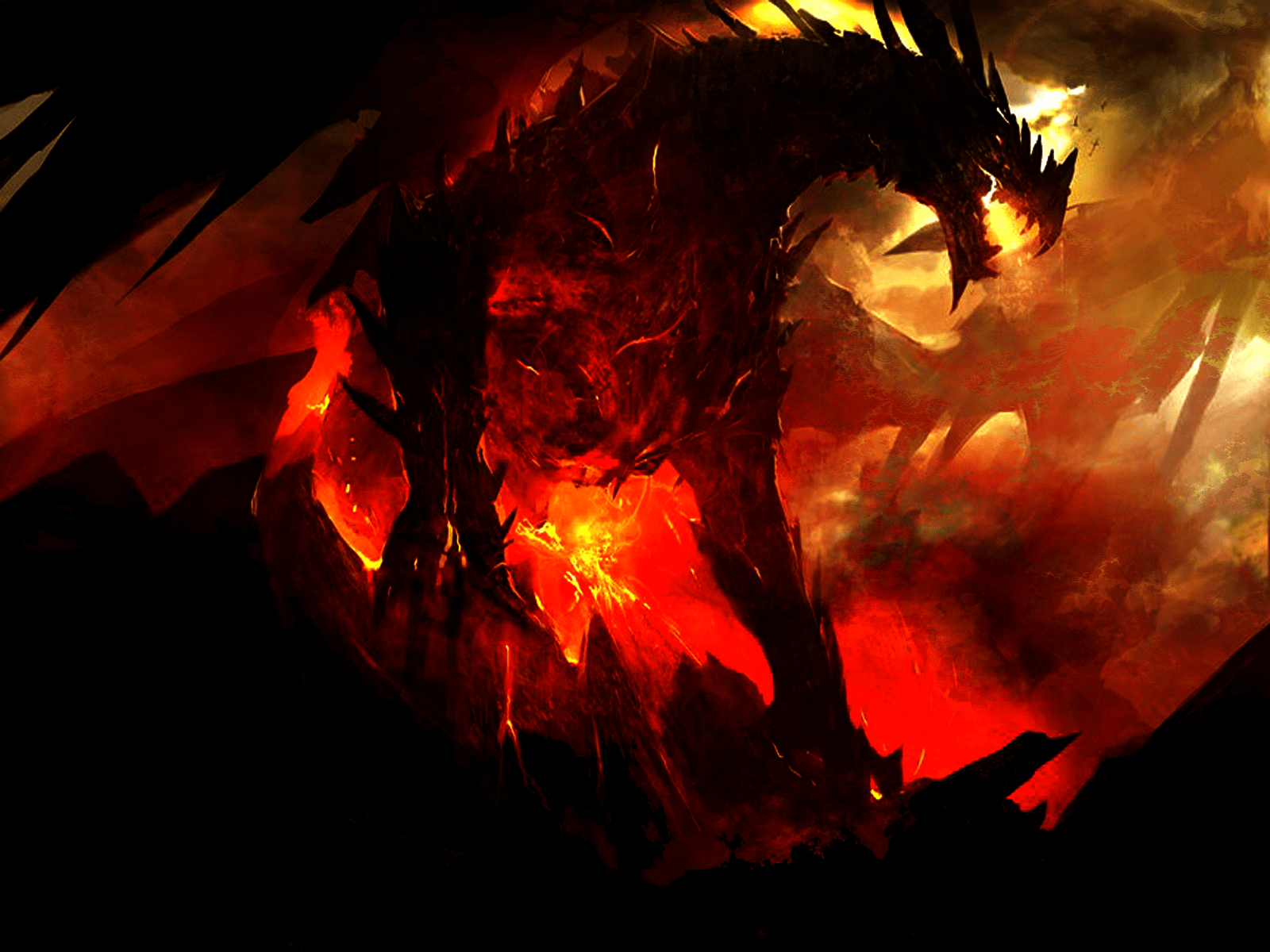 1600x1200 Red Dragon Wallpaper HD