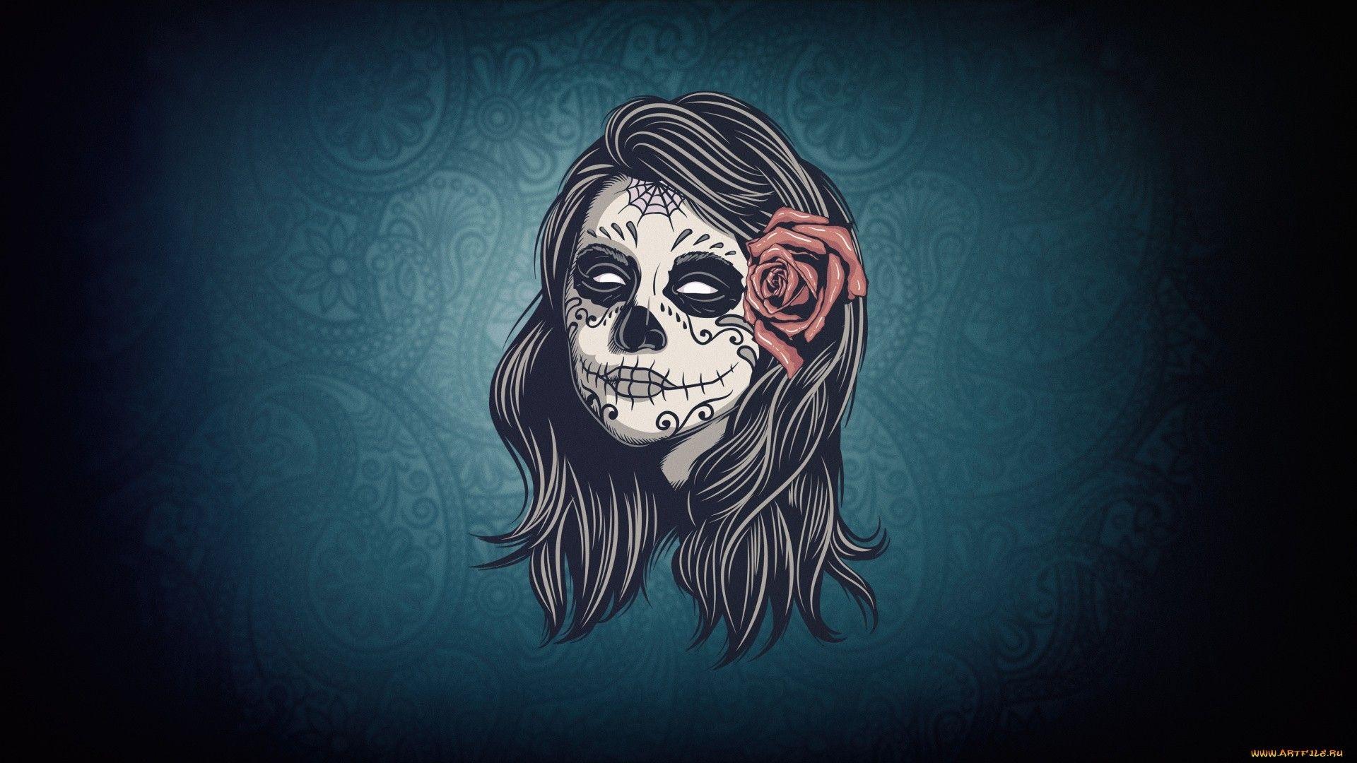 1920x1080 Sugar Skull Wallpaper