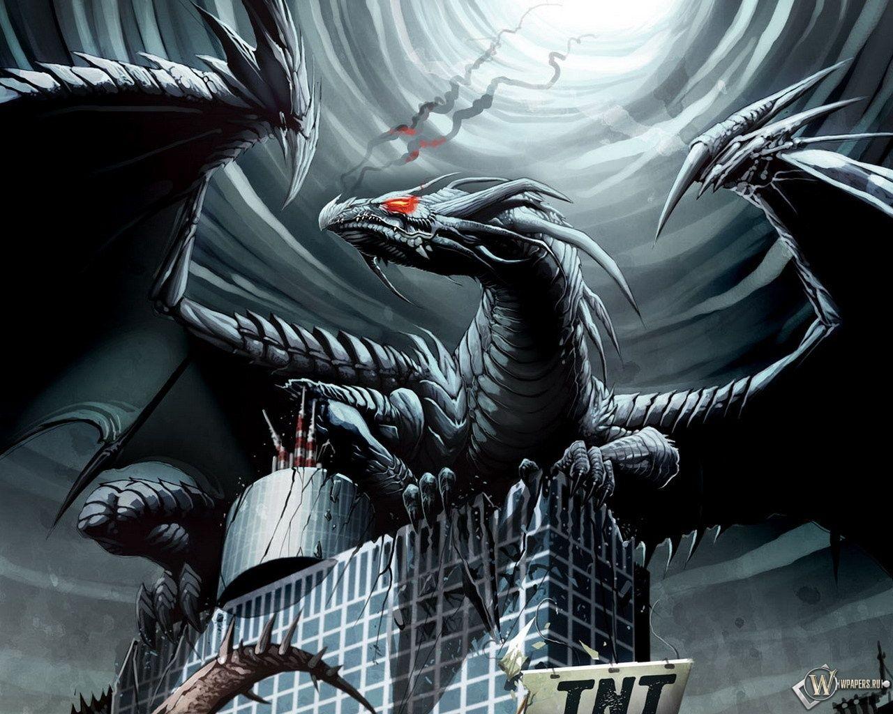 1280x1024 Silver Dragon Desktop Background on .