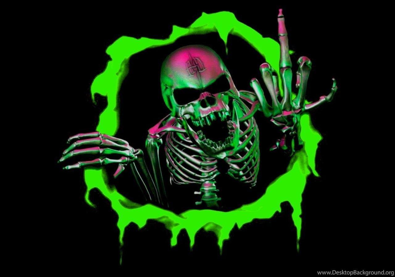 1280x900 Green Skull Wallpaper Desktop