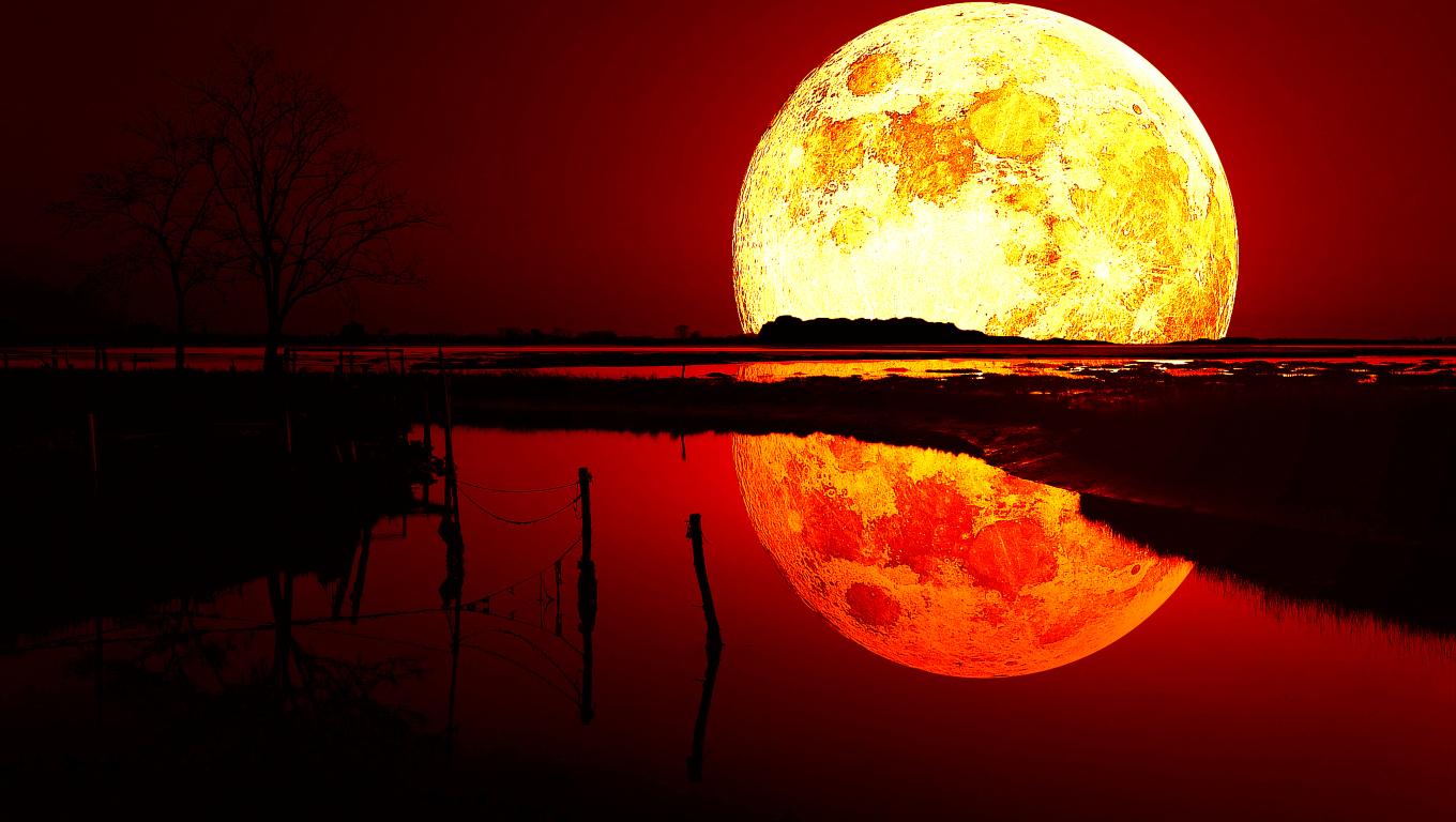1360x768 Blood Moon HD Desktop Wallpaper .istok09.