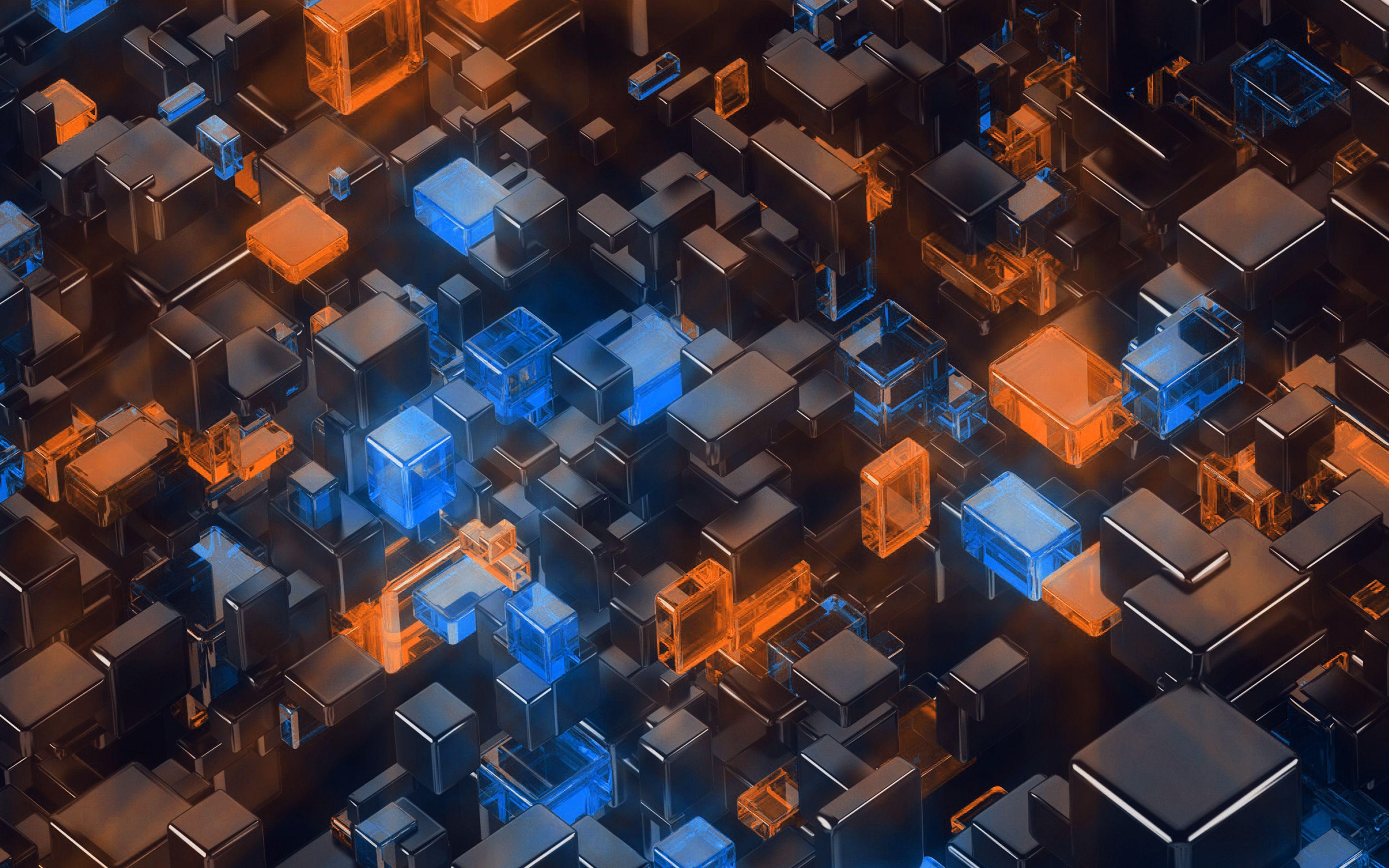 3840x2400 Blue And Orange Wallpaper