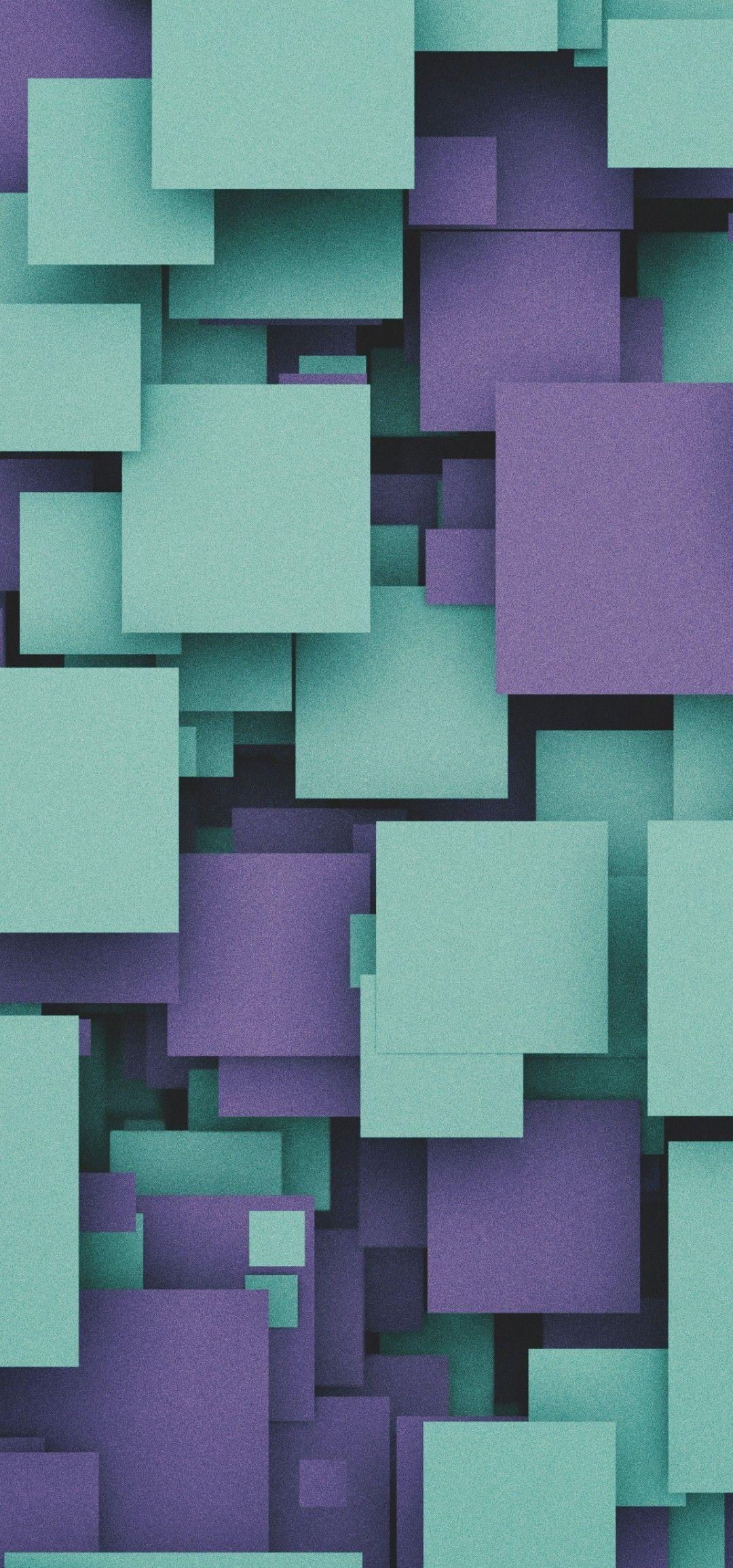 1080x2310 Download 1080x2310 Square Tiles, Nested, Texture, Cyan And Purple Wallpaper for Honor View 20
