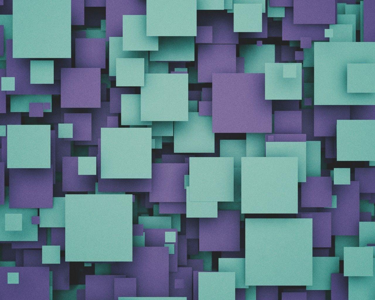1280x1024 Download 1280x1024 Square Tiles, Nested, Texture, Cyan And Purple Wallpaper