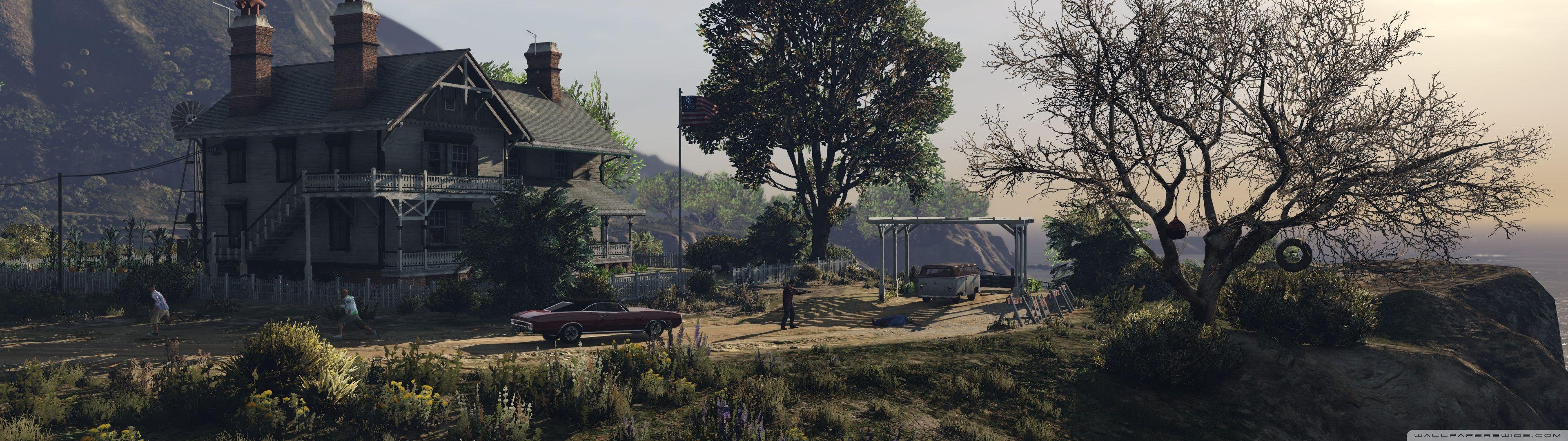 3840x1080 GTA V Ultra HD Desktop Background .