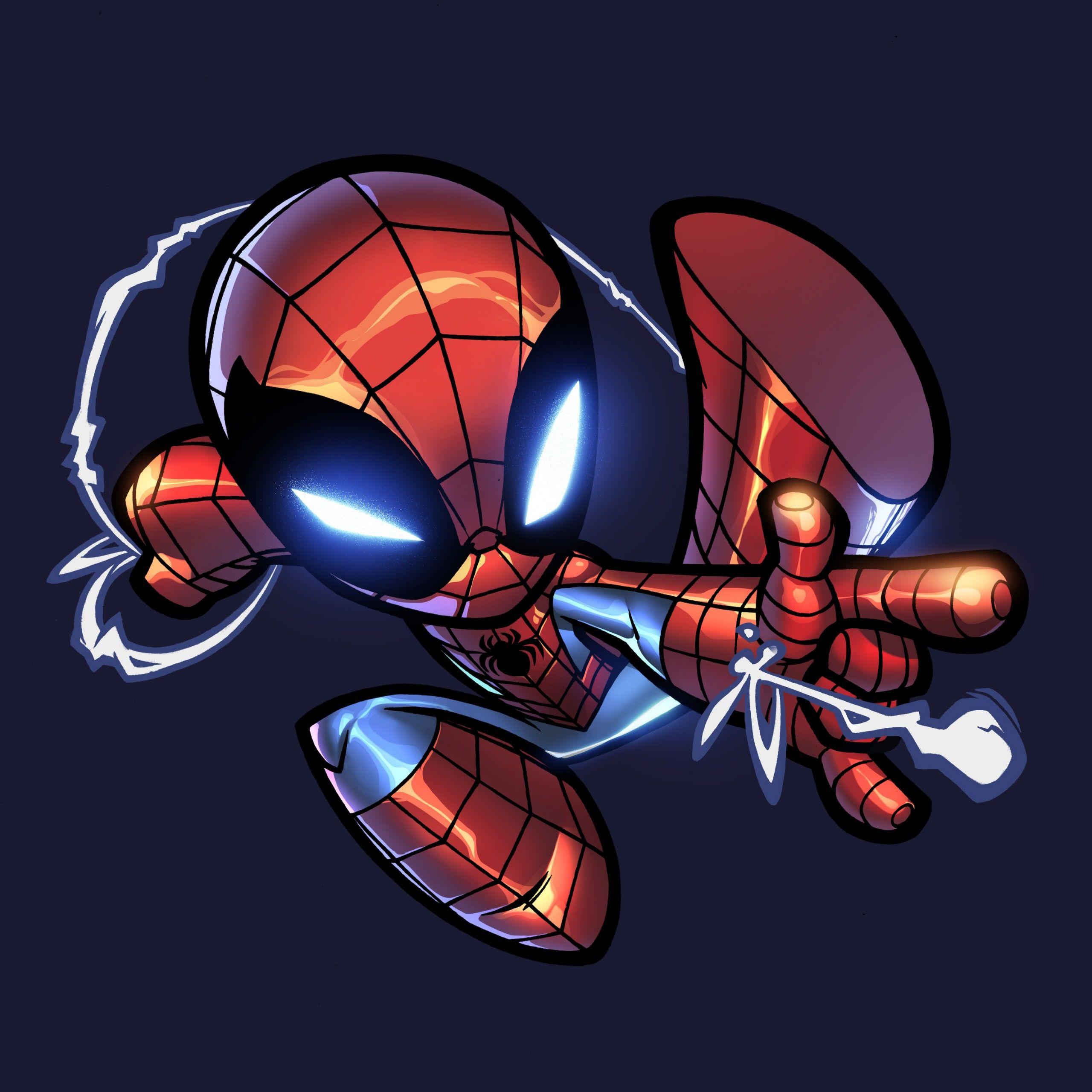 2560x2560 Spiderman Chibi Art .